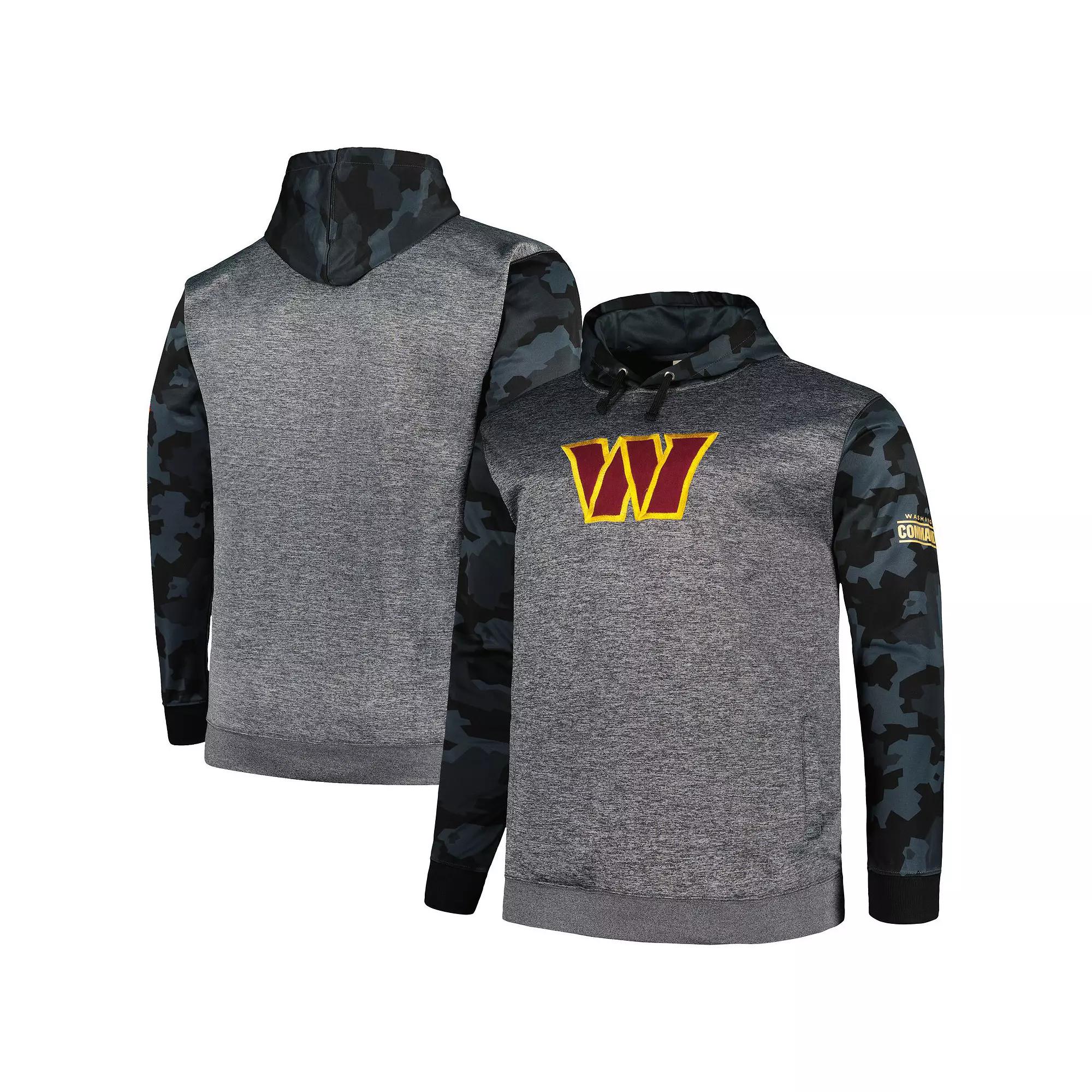 Men's Fanatics Branded Heather Charcoal Washington Commanders Big & Tall Camo Pullover Hoodie,  Product Image