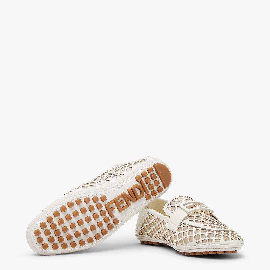 BaguetteWhite perforated leather loafers Product Image