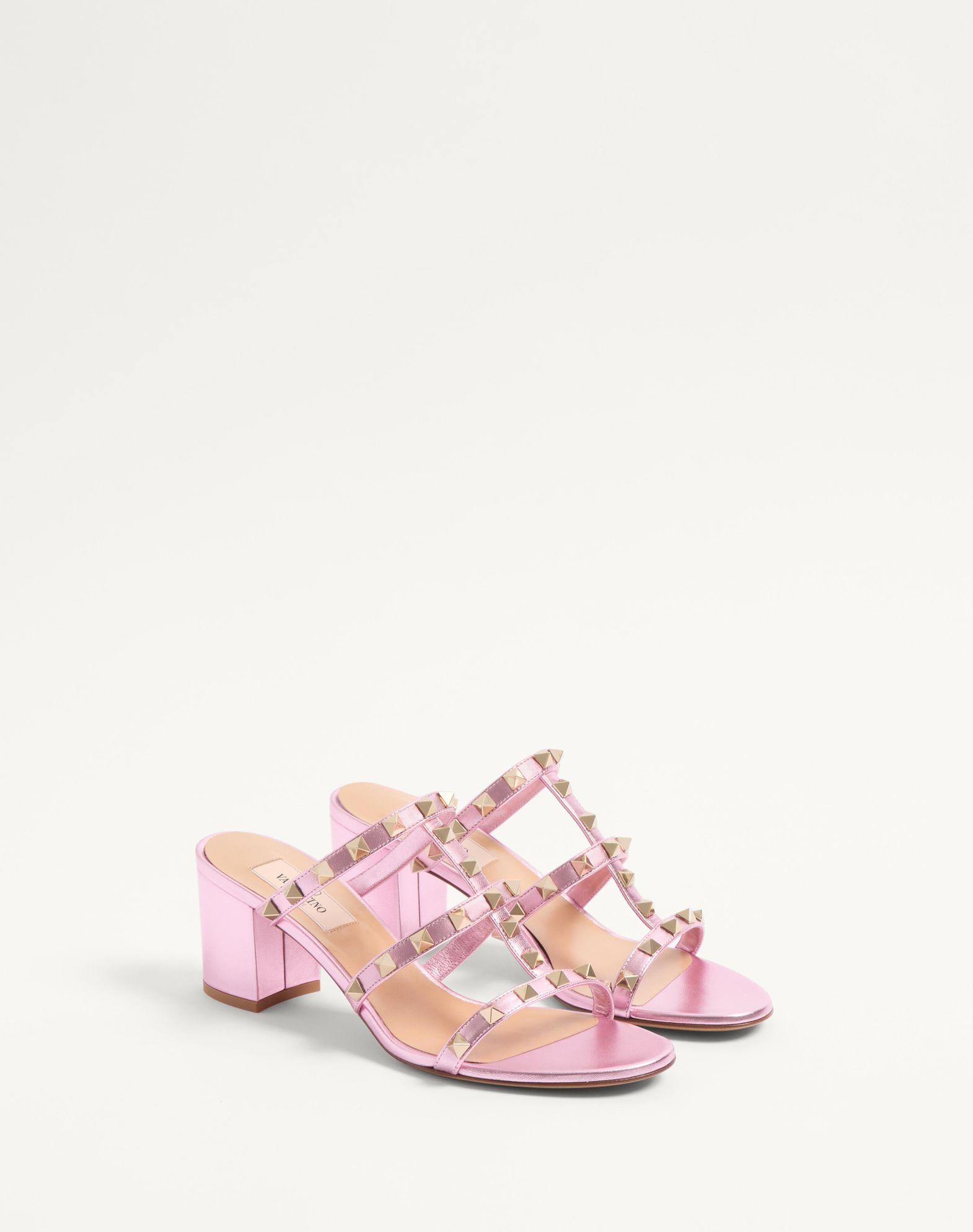 Rockstud Slide Sandal In Laminated Nappa 60Mm Product Image