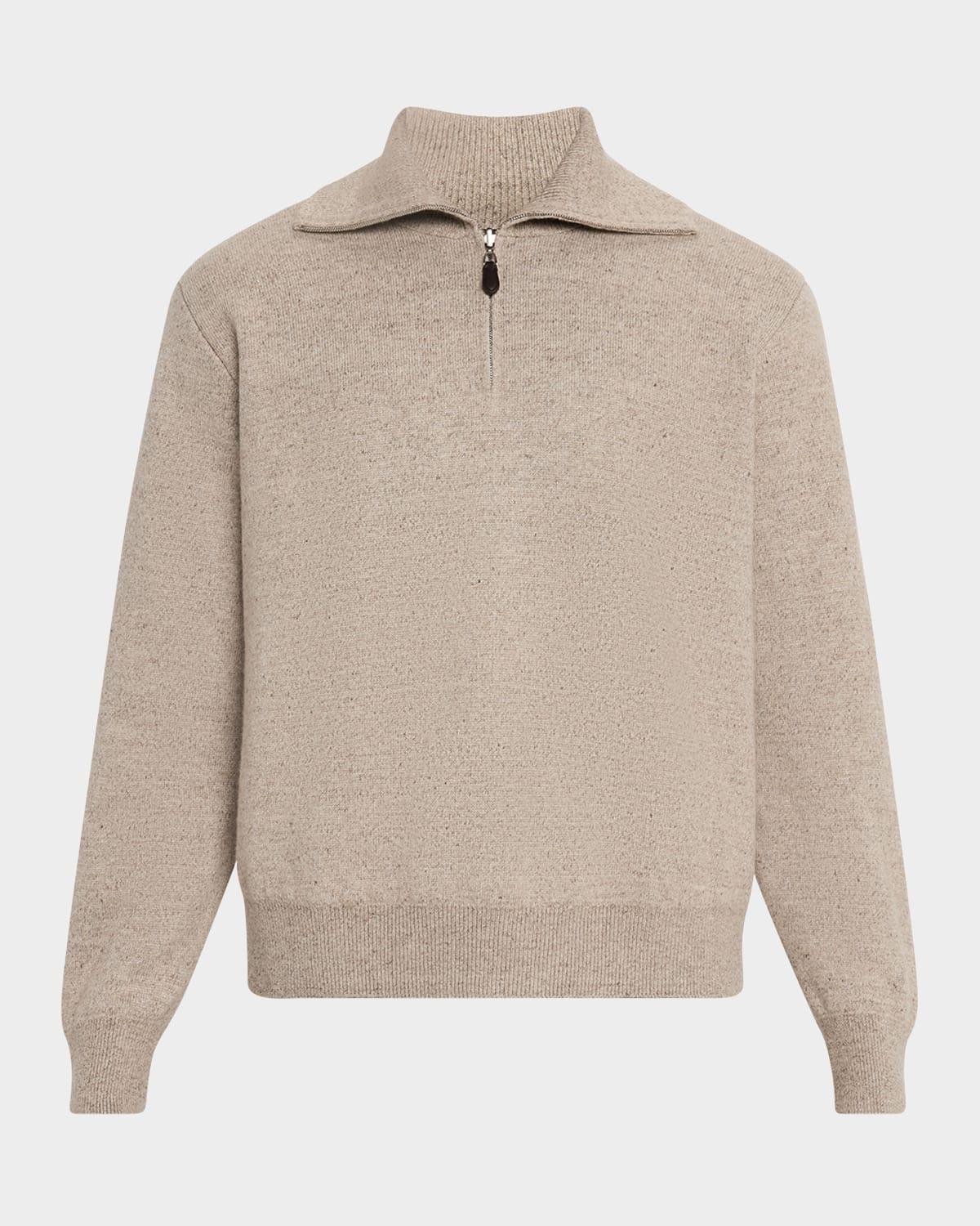 Men's Feriolo Linen and Cashmere Half-Zip Sweater Product Image