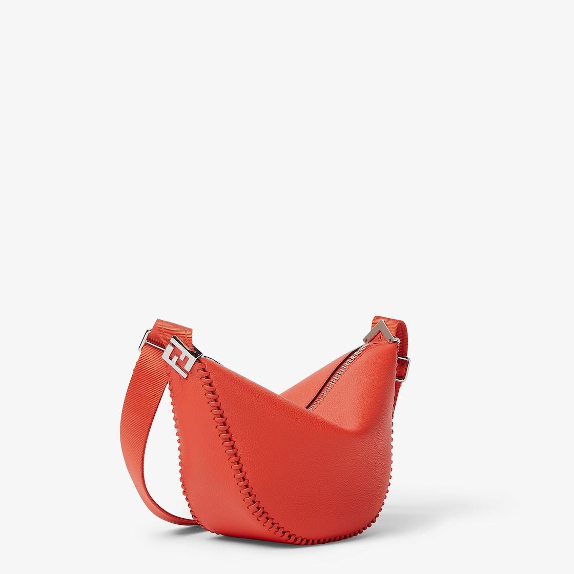 Fendi Roma Leather Fendi Melon SmallCoral red leather bag Product Image