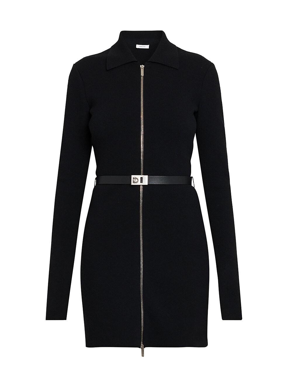 Womens Wool-Blend Leather Belt Minidress Product Image