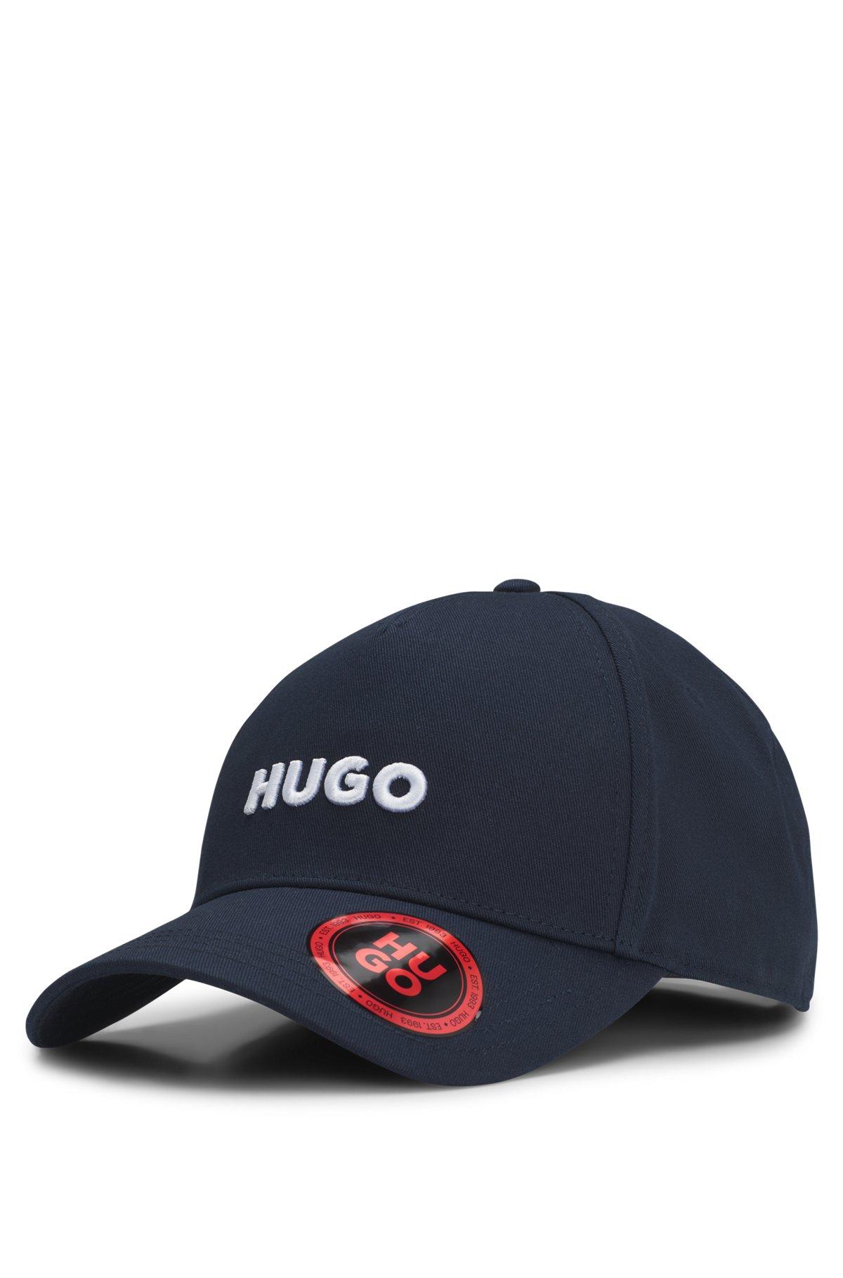 HUGO - Cotton-twill cap with cropped logo print - Dark Blue Product Image
