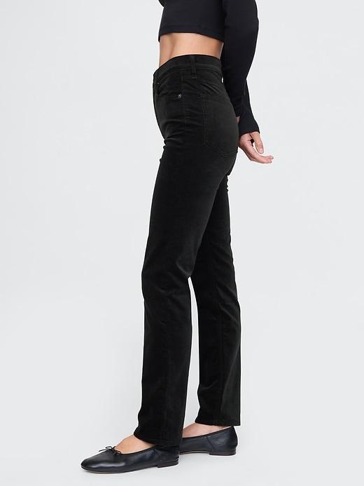High Rise Velvet '90s Straight Pants Product Image