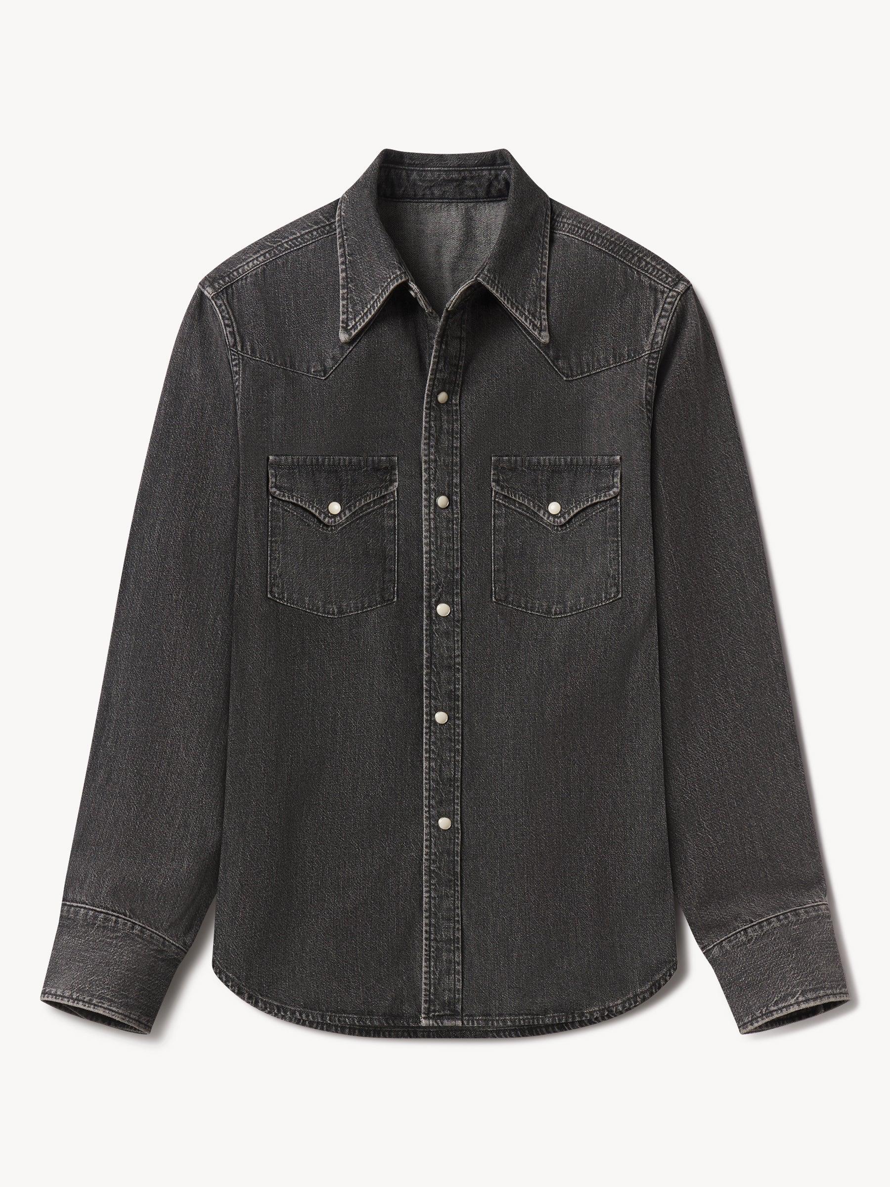 B005 Nep Denim Western Shirt Product Image