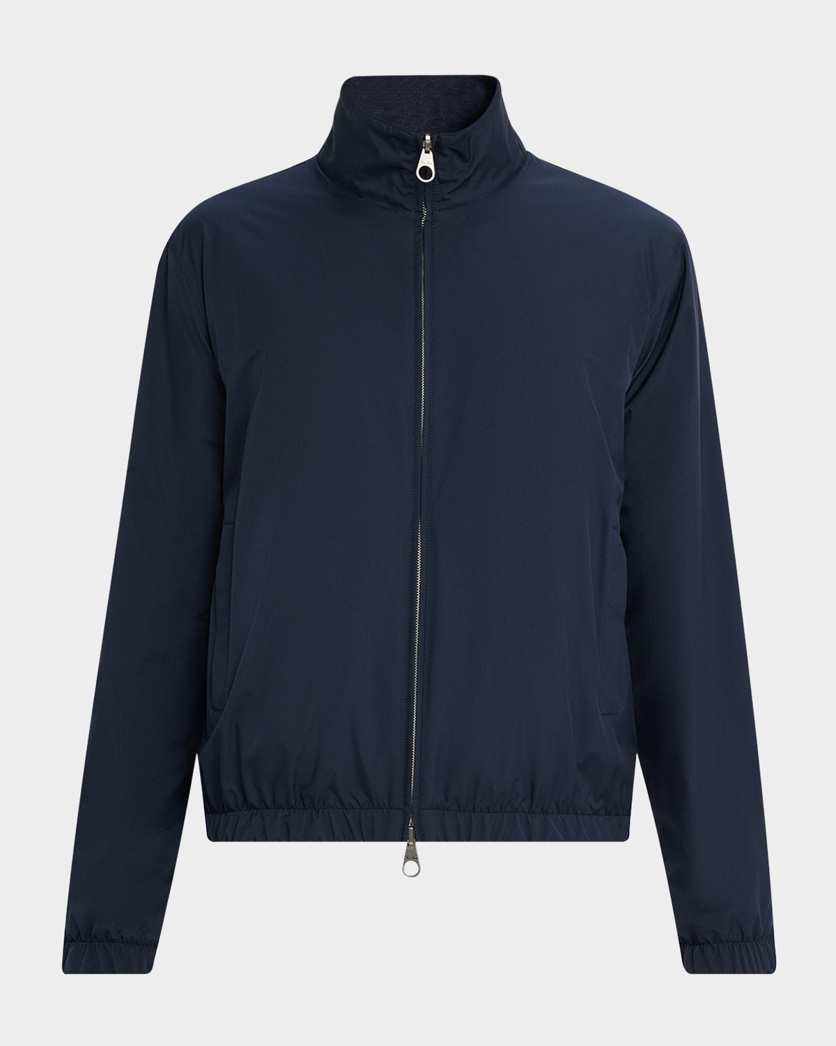 Men's Wind Jersey and Linen Bomber Jacket Product Image