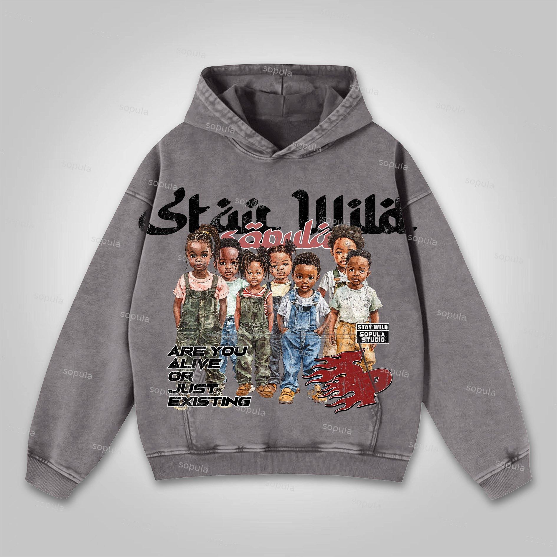 Vintage Fraternal Double Cross Graphic Acid Washed Oversized Hoodie Product Image