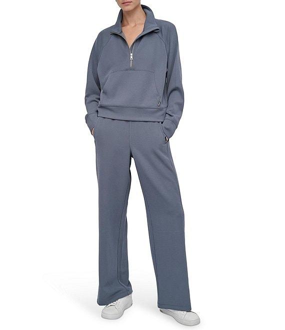 DKNY Sport by Donna Karen Coordinating Highline Ribbed High Waist Wide Leg Pants Product Image