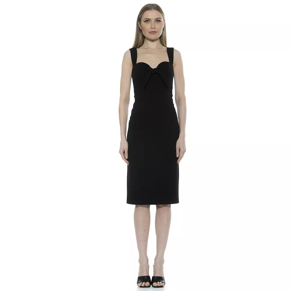 Women's ALEXIA ADMOR Front Bow Juniper Midi Sheath Dress,  Product Image