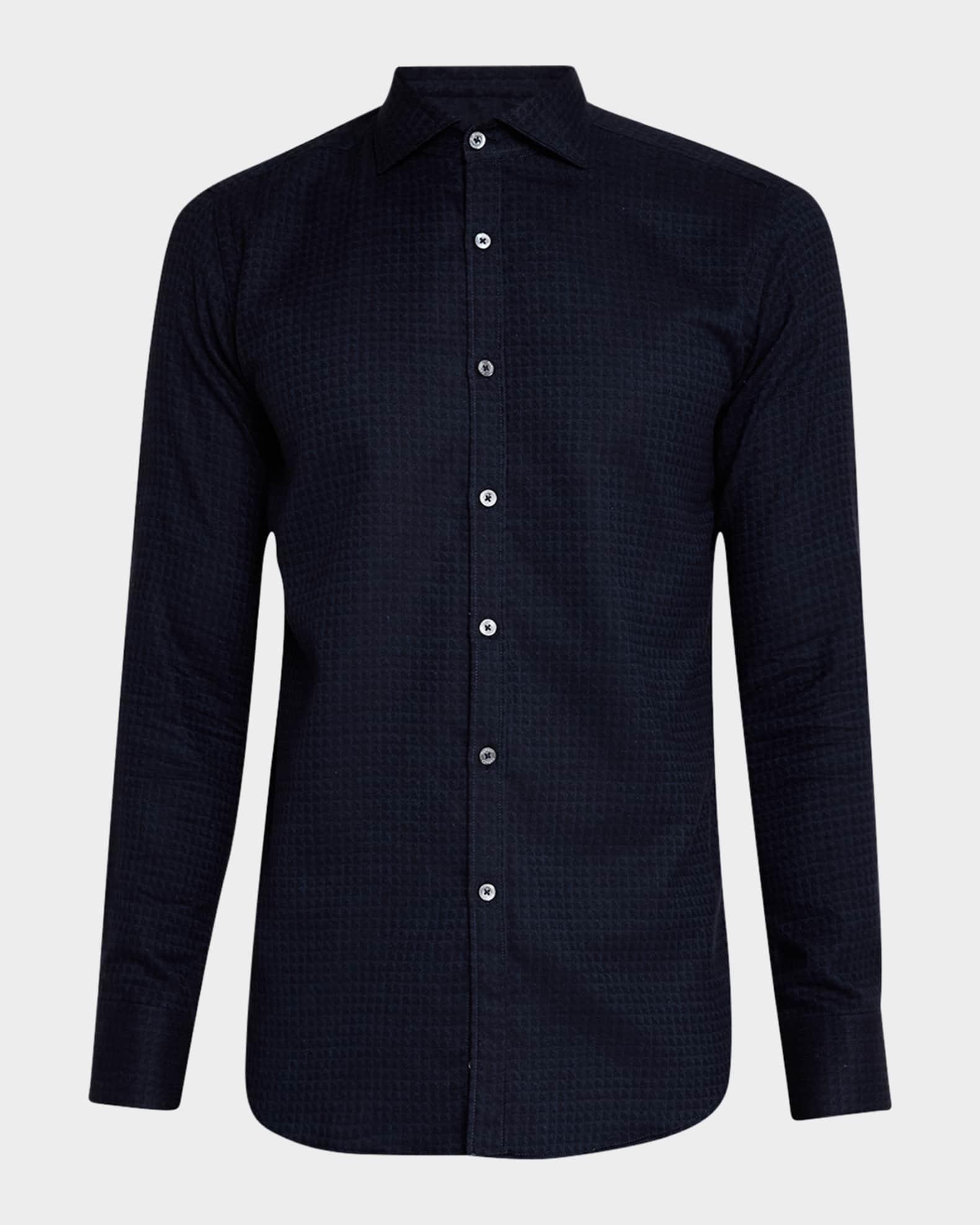 Men's Tonal Geometric Sport Shirt Product Image