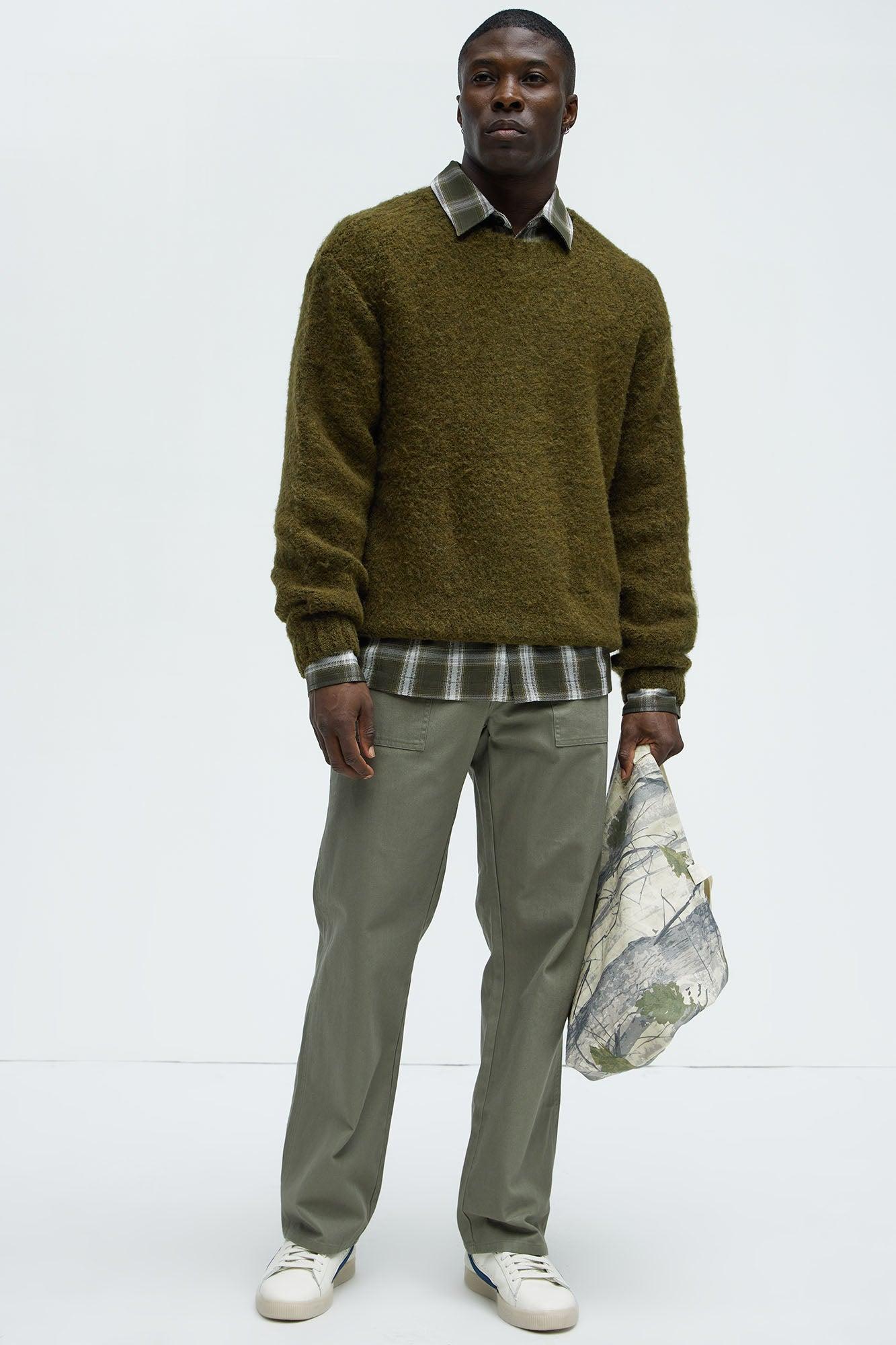 Always Here Crewneck Sweater - Olive Product Image