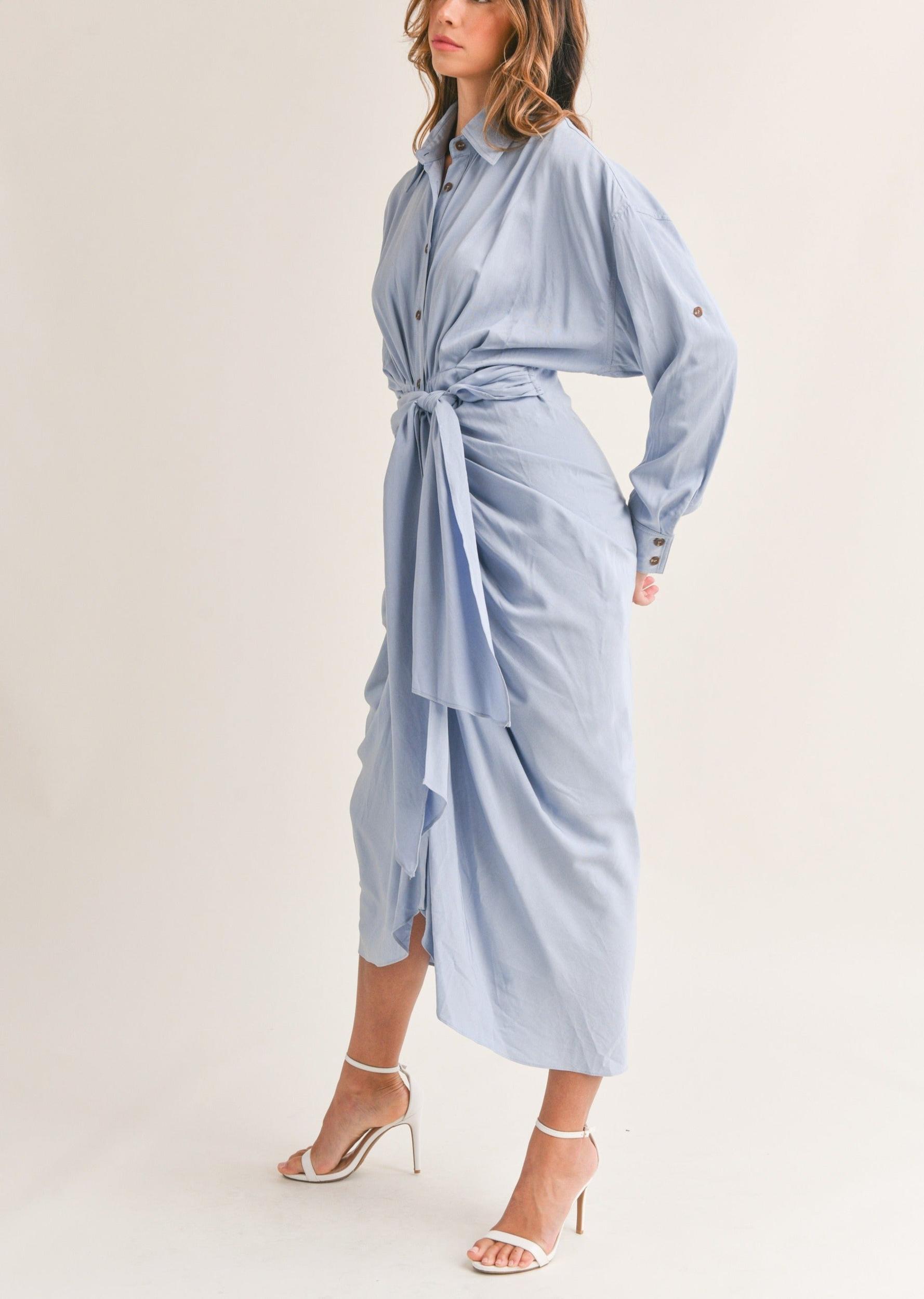 Elegant Shirt Midi Dress Product Image
