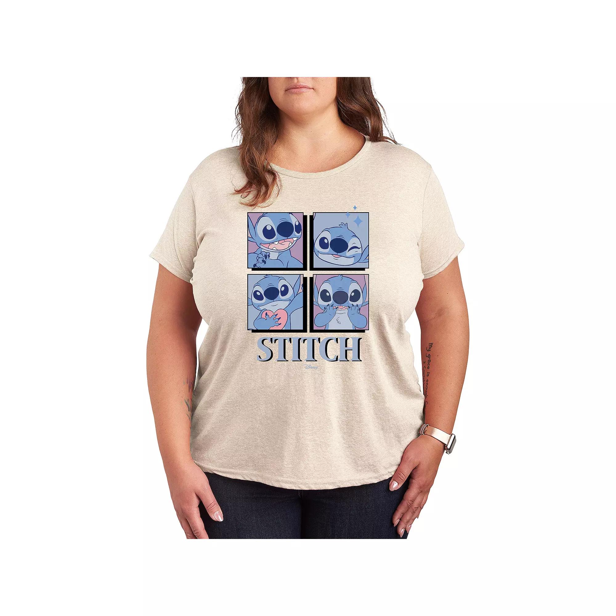 Disney's Lilo & Stitch Plus Grid Graphic Tee, Women's,  Product Image