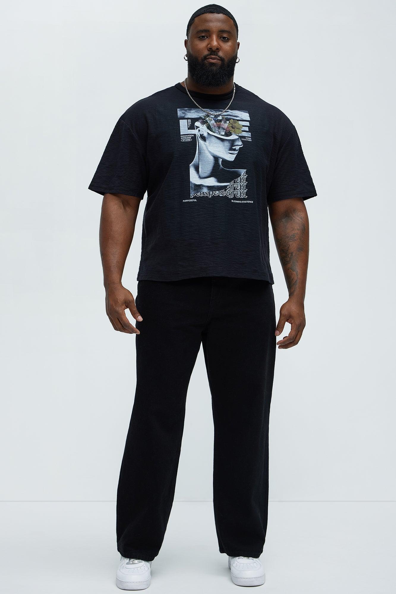 Purposeful Textured Short Sleeve Tee - Black Product Image