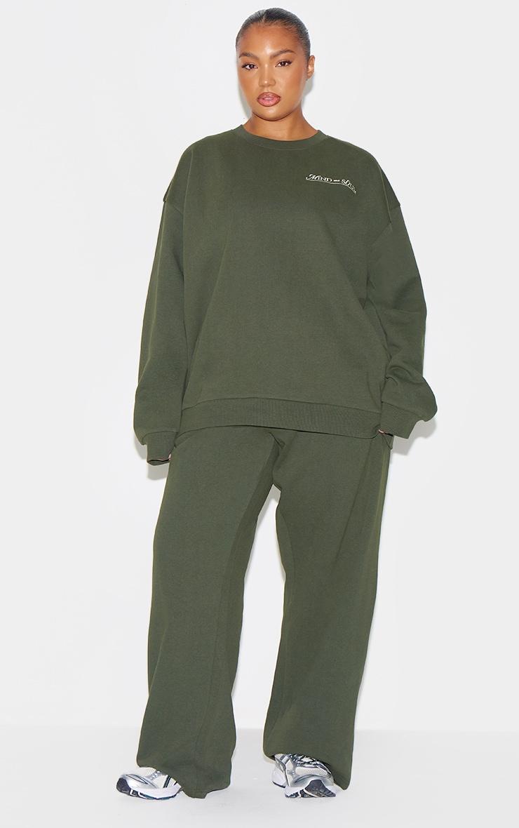 Khaki Mind & Soul Premium Print Oversized Sweatshirt Product Image
