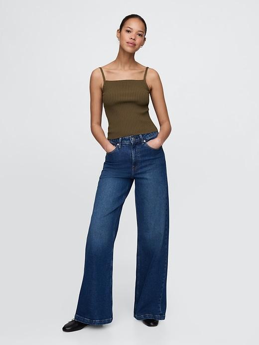 Cropped Rib Sweater Tank Top Product Image