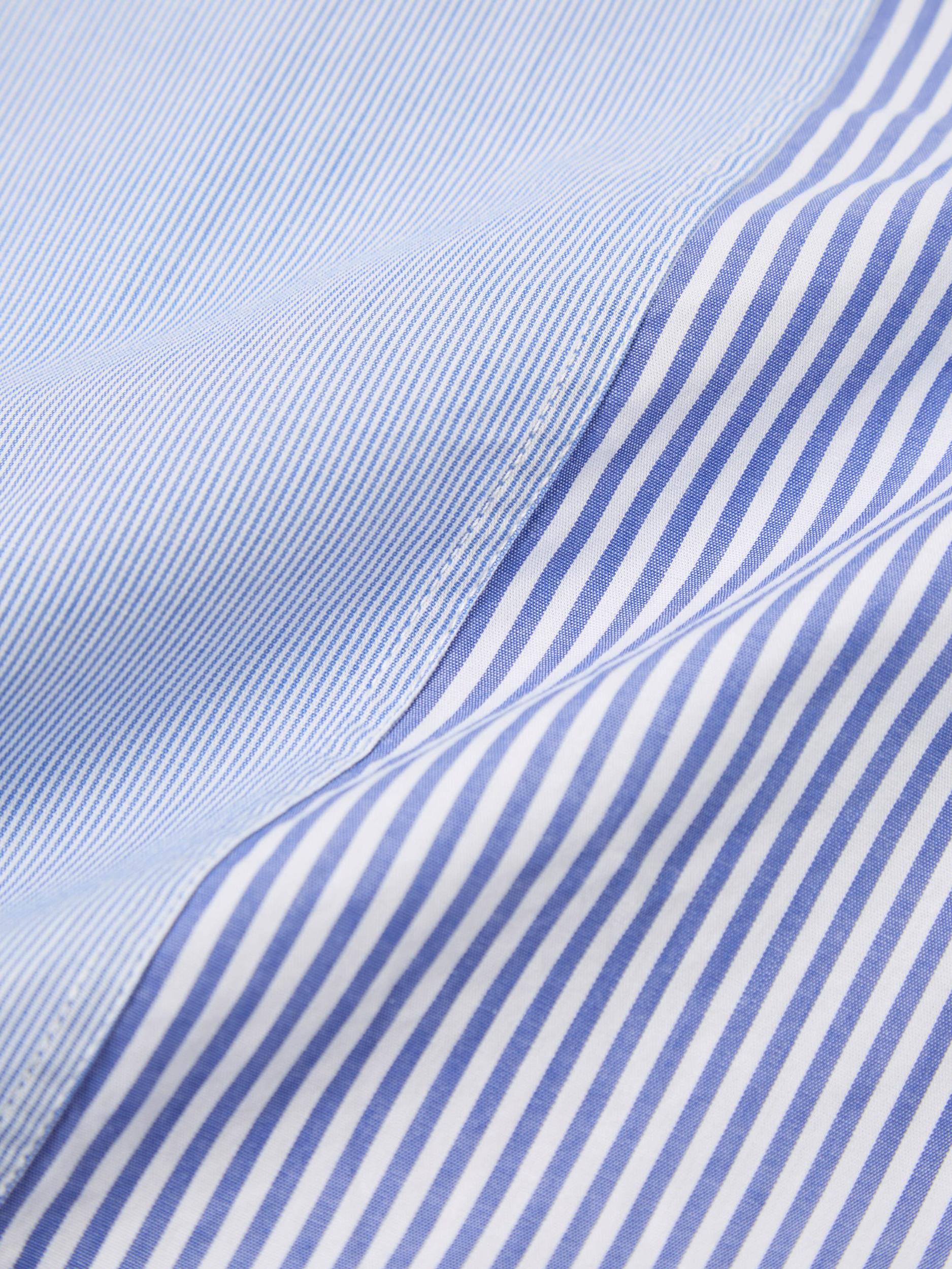 Universal Works Border Panel Shirt in Blue/White Classic Principe Mix Product Image