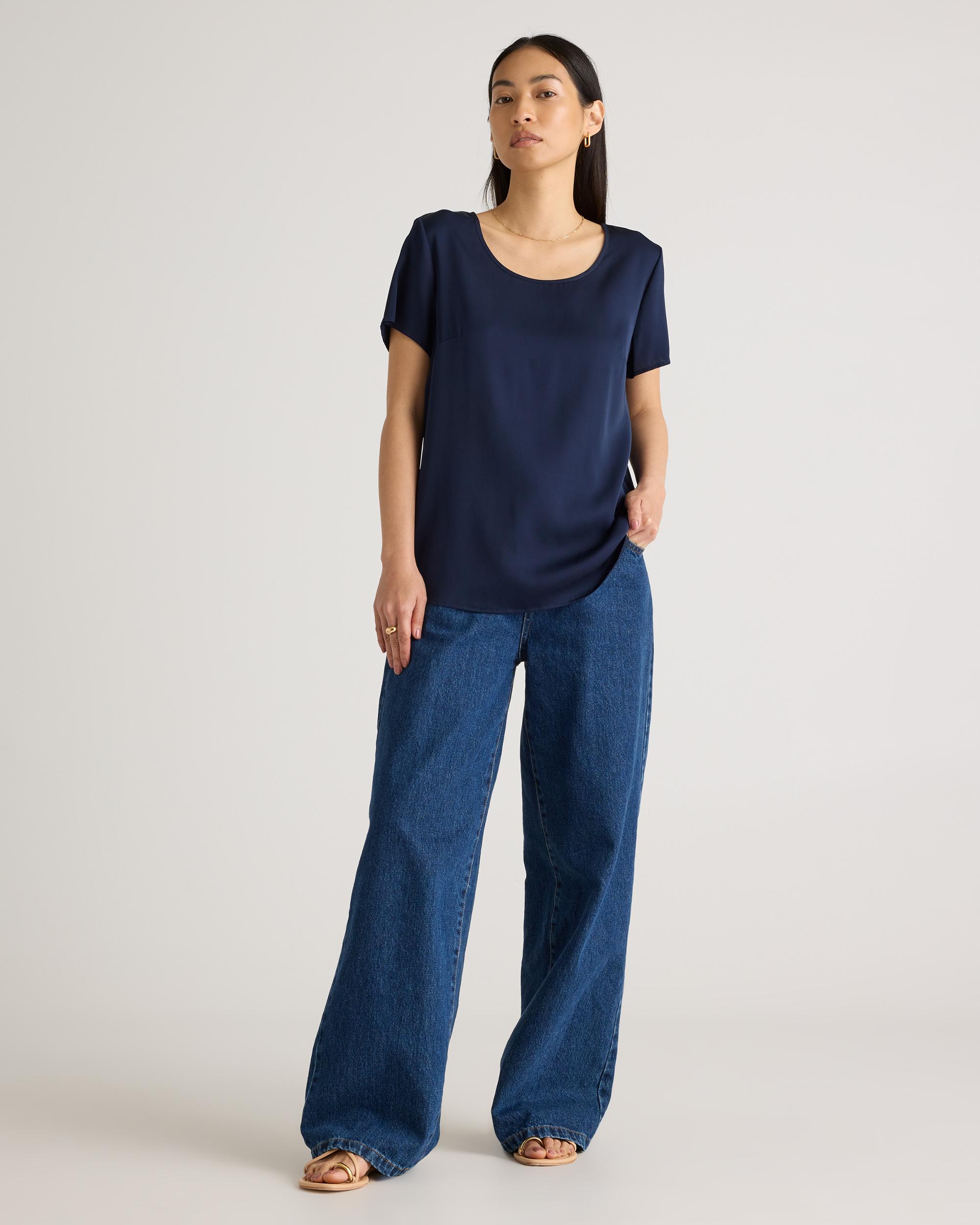 Quince | Women's 100% Washable Silk Stretch T-Shirt Product Image