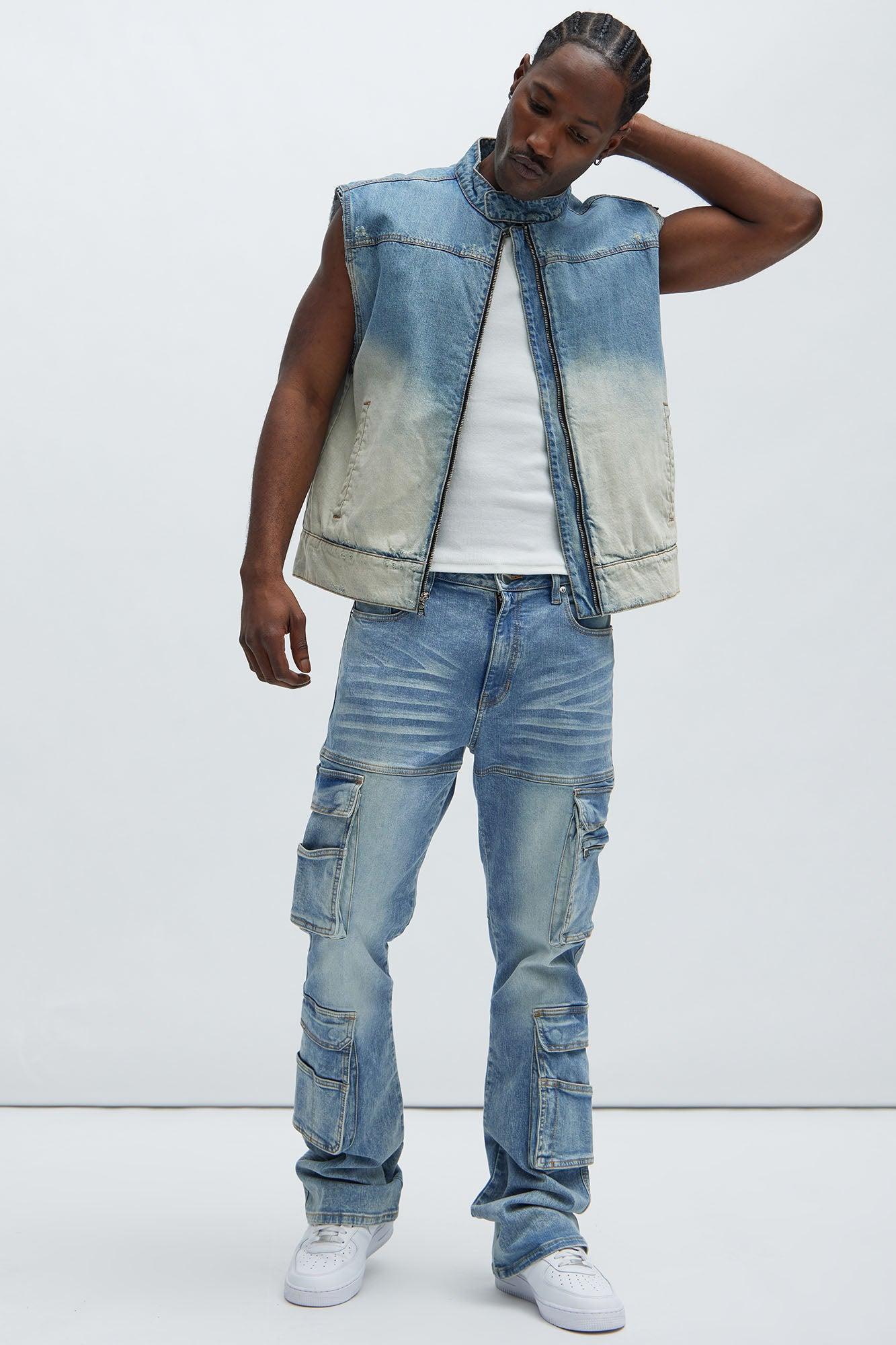 Romance Slim Stacked Flare Jeans - Light Blue Wash Product Image