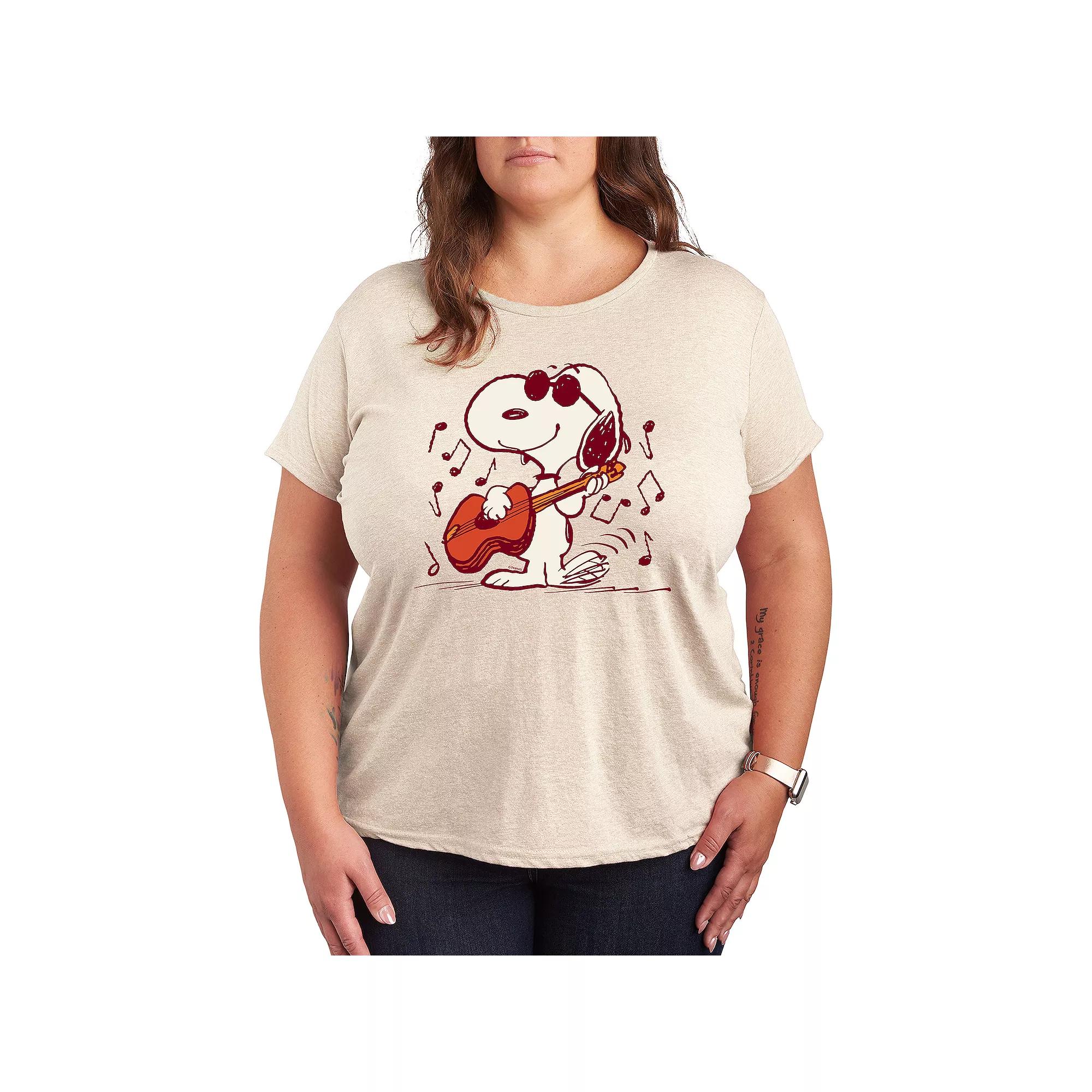 Plus Peanuts Snoopy Joe Cool Guitar Graphic Tee, Women's,  Product Image