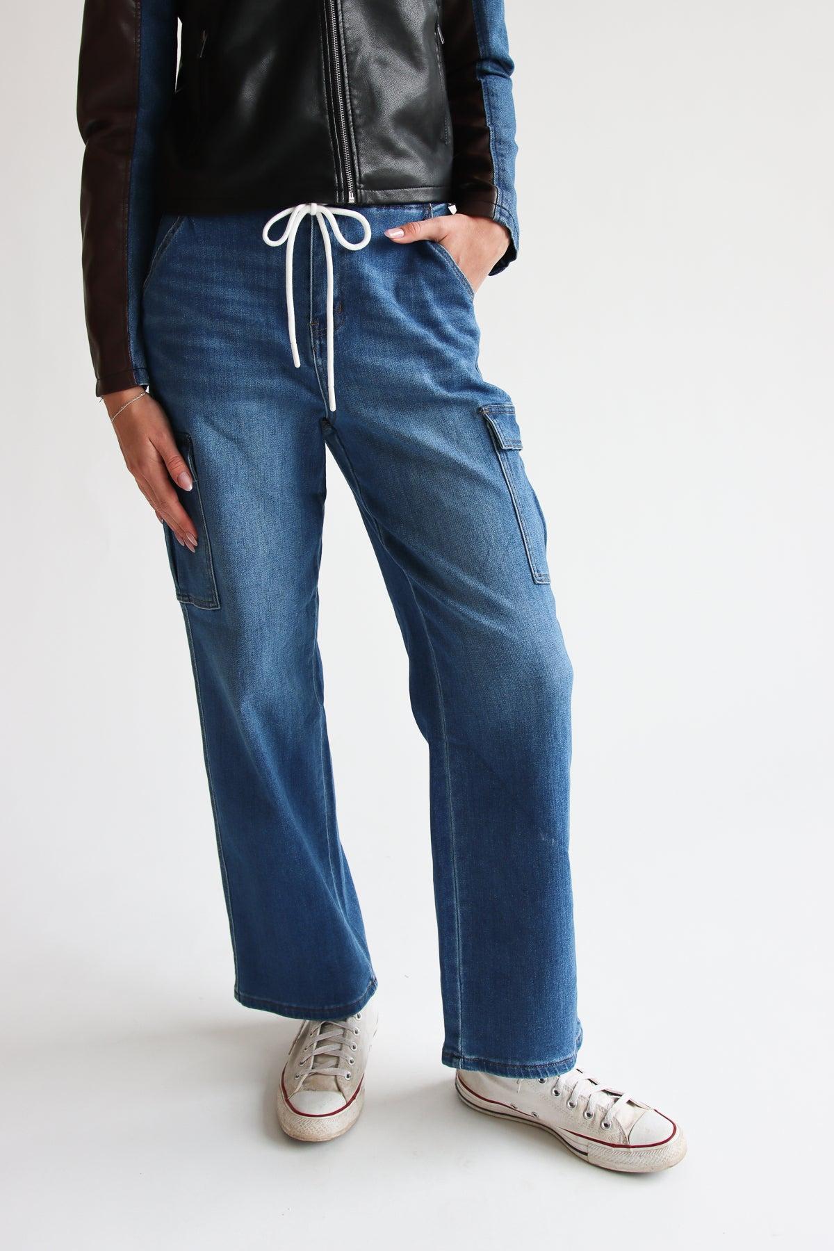 Drawstring Cargo Jeans Product Image