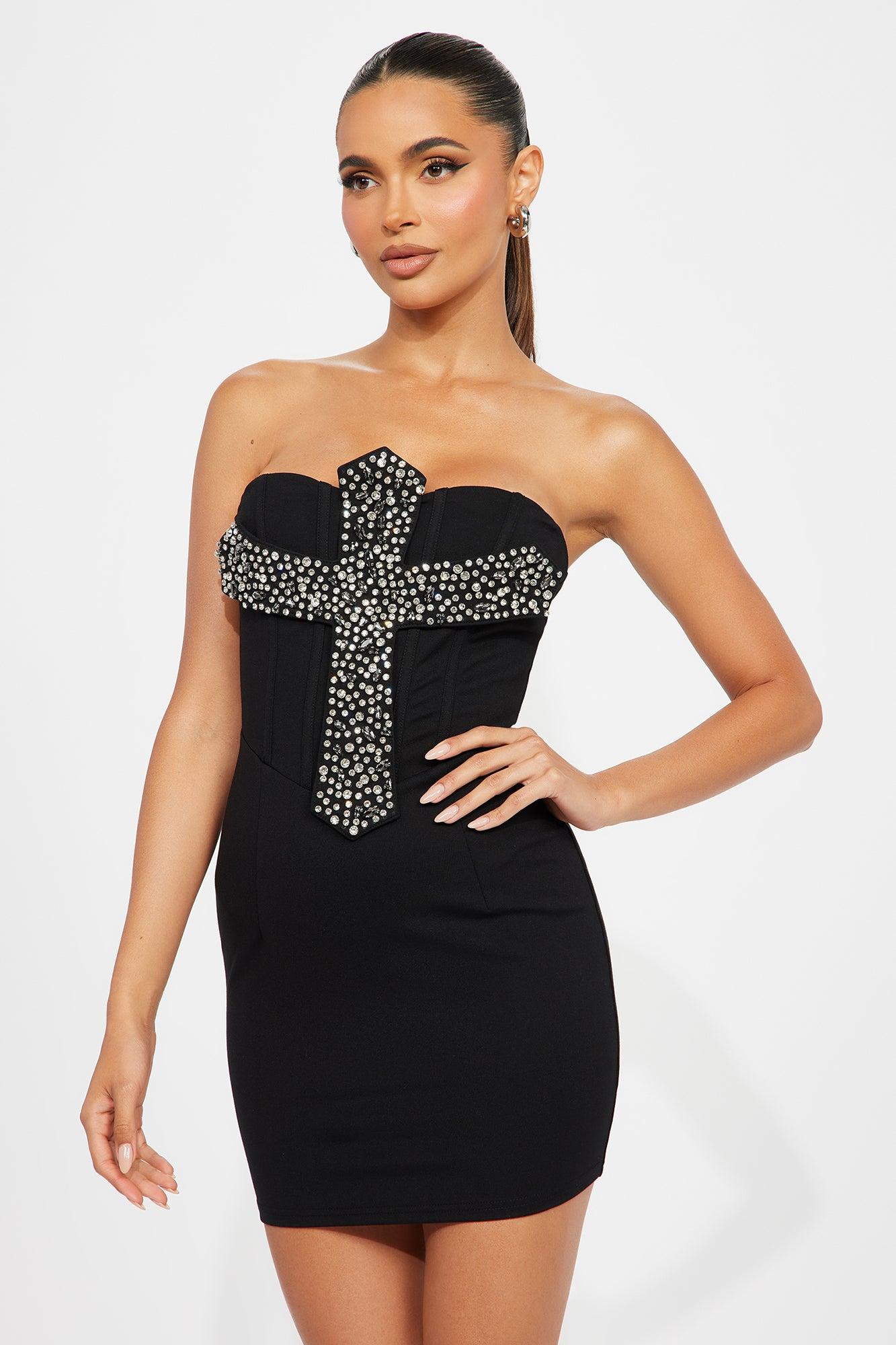 Lorenza Micro Mini Dress - Black Product Image