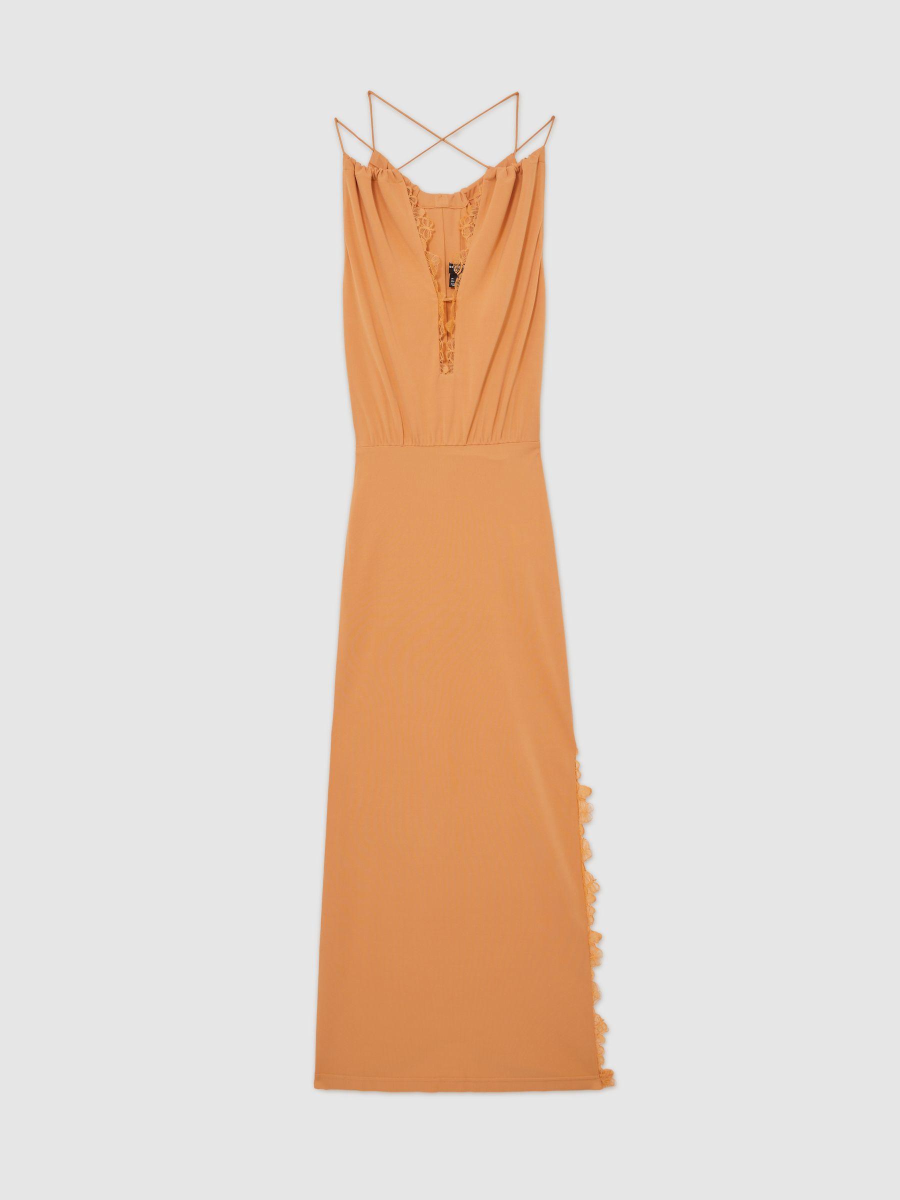 Atelier Drape Jersey Maxi Dress in Orange Product Image
