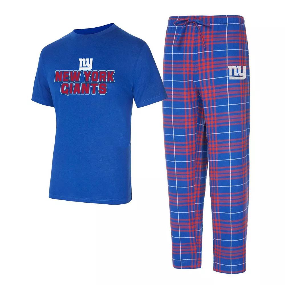 Men's Concepts Sport  Royal/Red New York Giants Vector T-Shirt & Flannel Pants Sleep Set, Size: 3XL, Blue Product Image