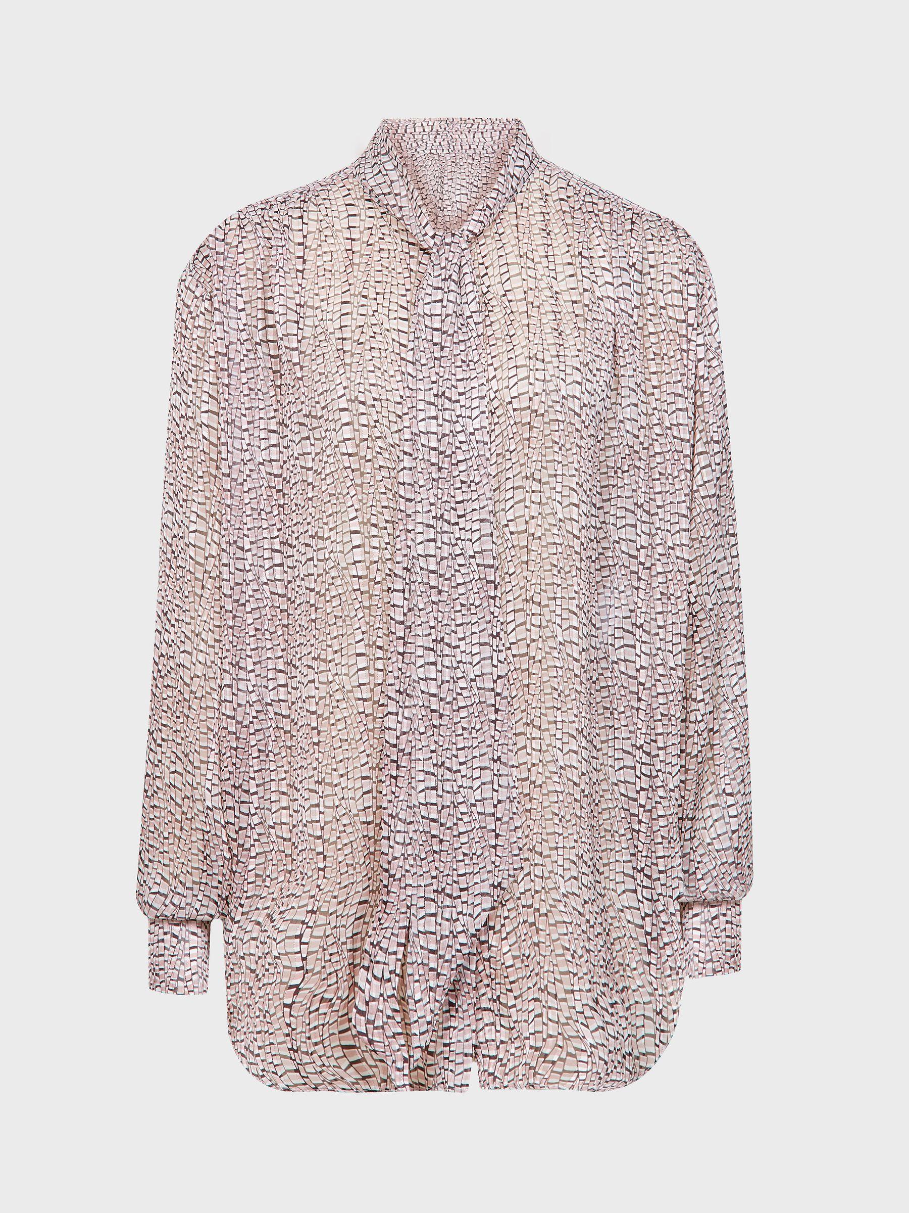 Metallic Long Sleeve Blouse in Pink Product Image