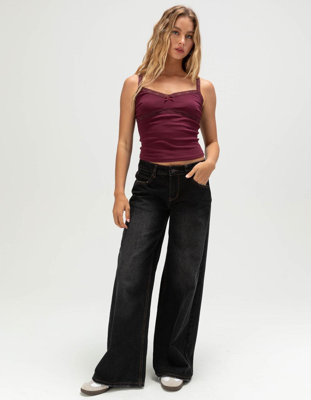 TILLYS Lace Trim Womens Cami - FIG Product Image