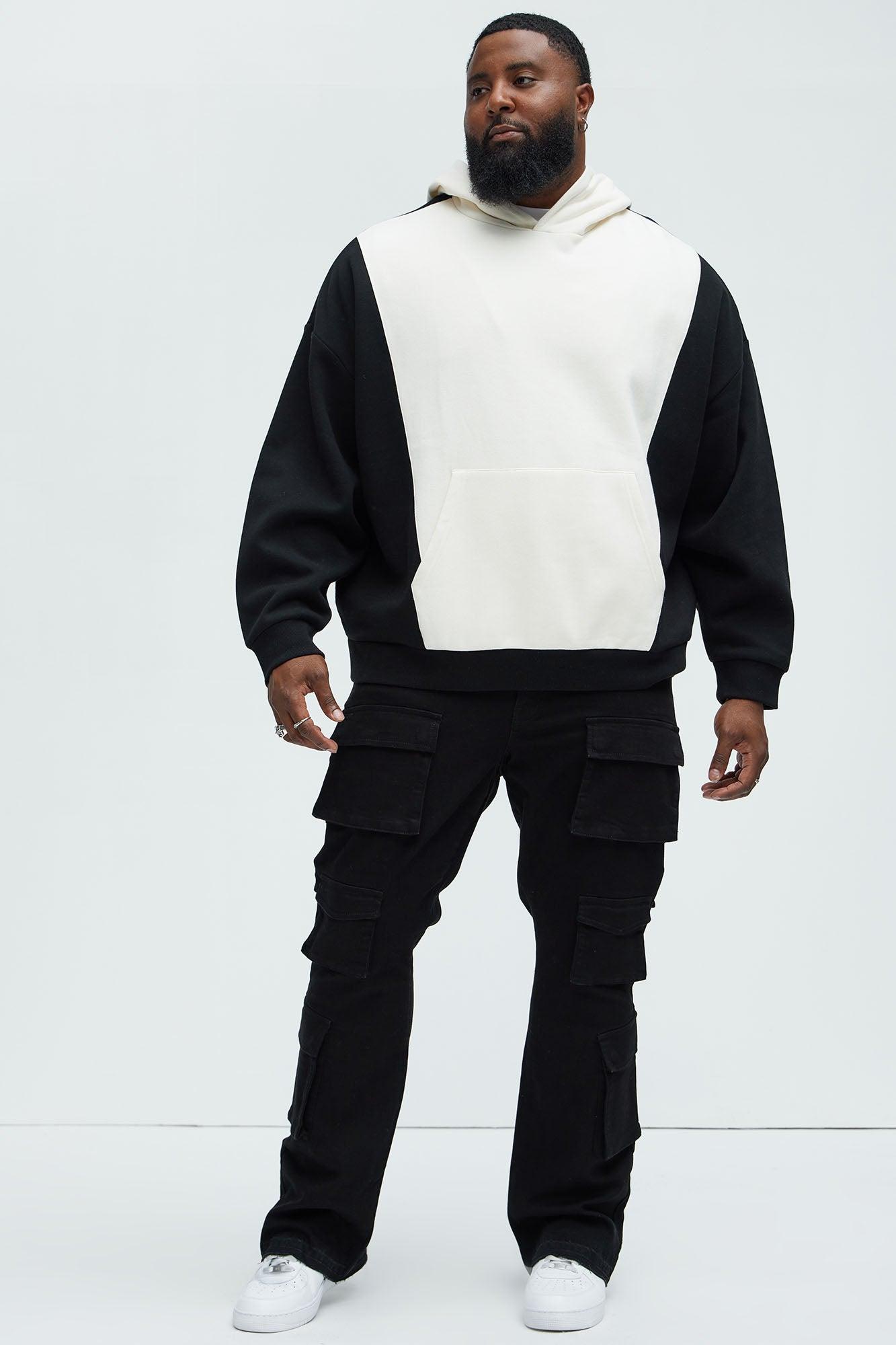 Three Cargo Stacked Skinny Flare Jeans - Black Product Image