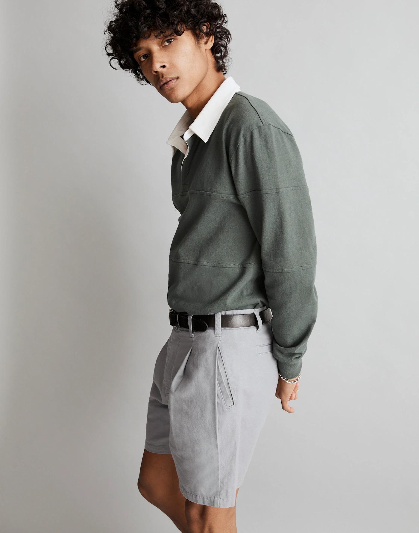 Pleated Cotton-Linen Shorts Product Image