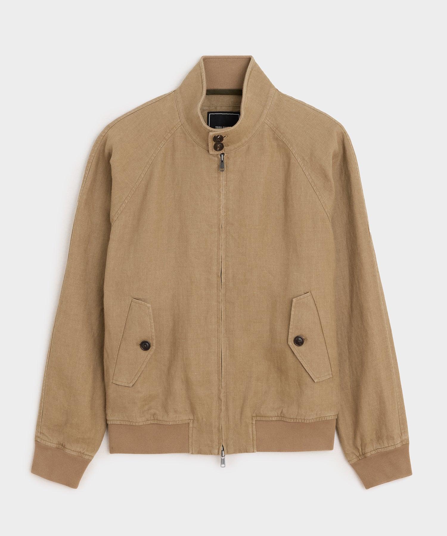 Cropped Linen Harrington Jacket Product Image