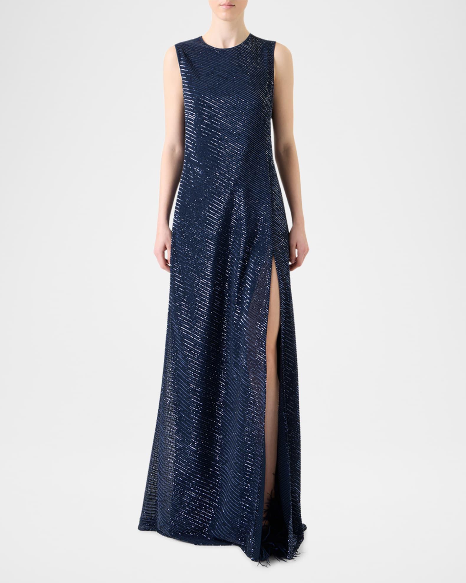 Diagonal Sequined Georgette Gown Product Image