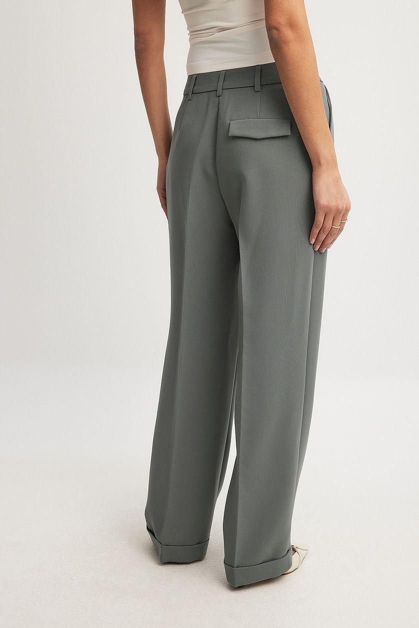 Tailored Mid Waist Suit Pants Product Image