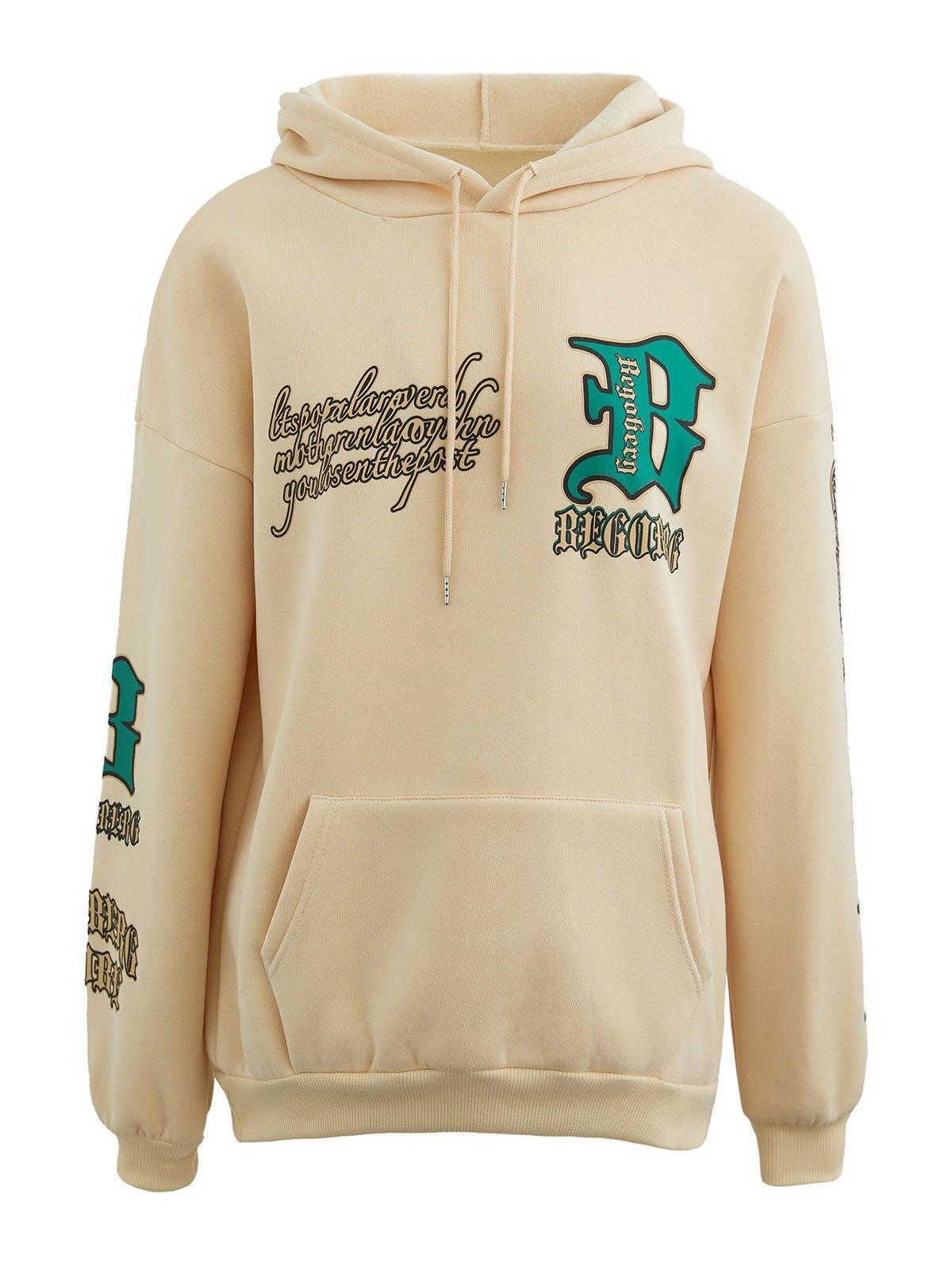 Letter Graphic Pullover Hoodie Product Image