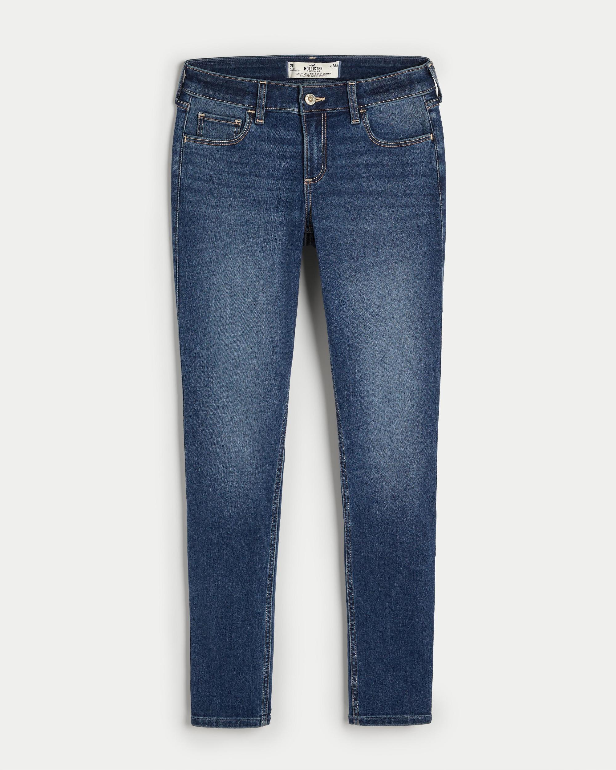 Curvy Low-Rise Dark Wash Super Skinny Jeans Product Image