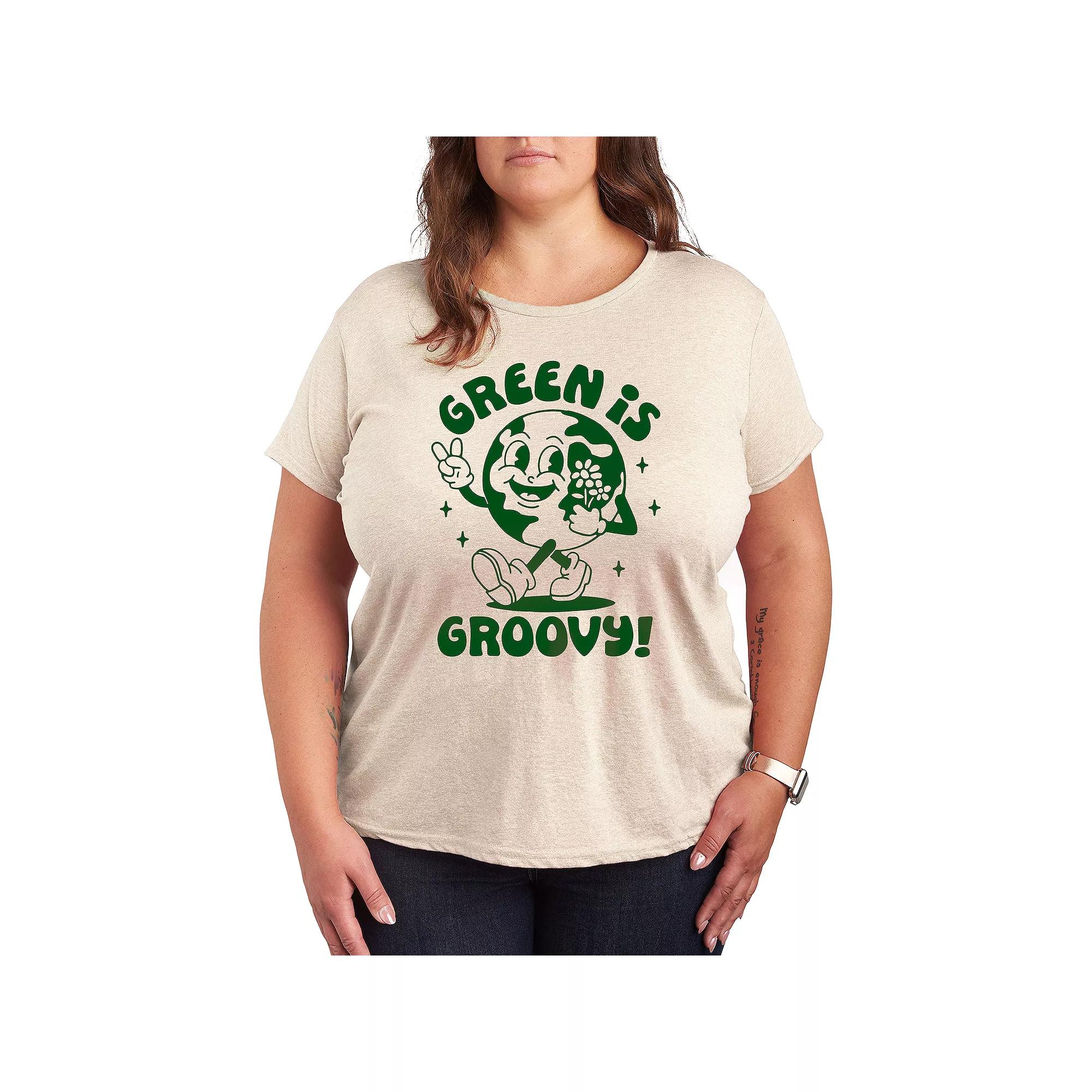 Plus Green is Groovy Graphic Tee, Women's,  Product Image