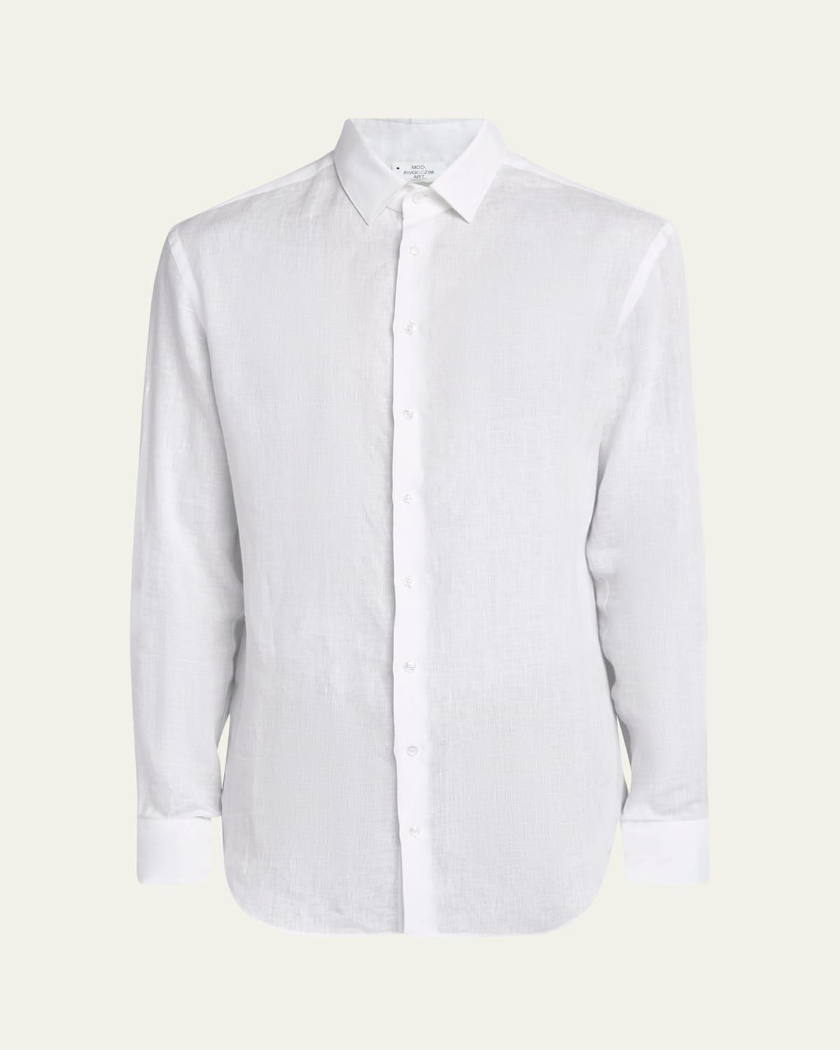 Mens Classic Solid Linen Sport Shirt Product Image