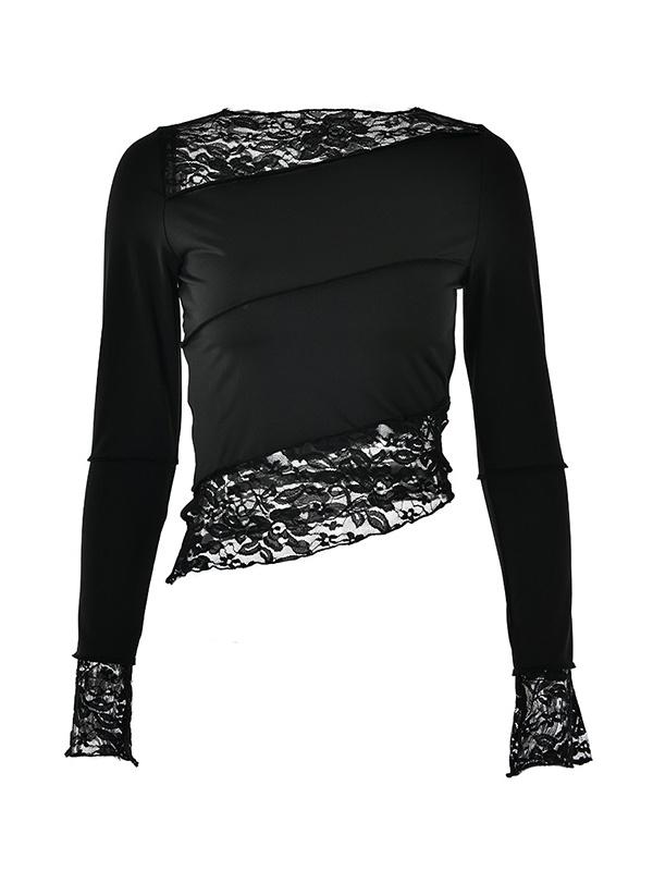 Paneled Long Sleeve Mesh Tee Product Image