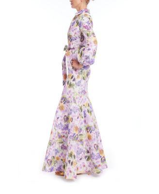 Women's Floral Long Sleeve Shirt Gown Product Image