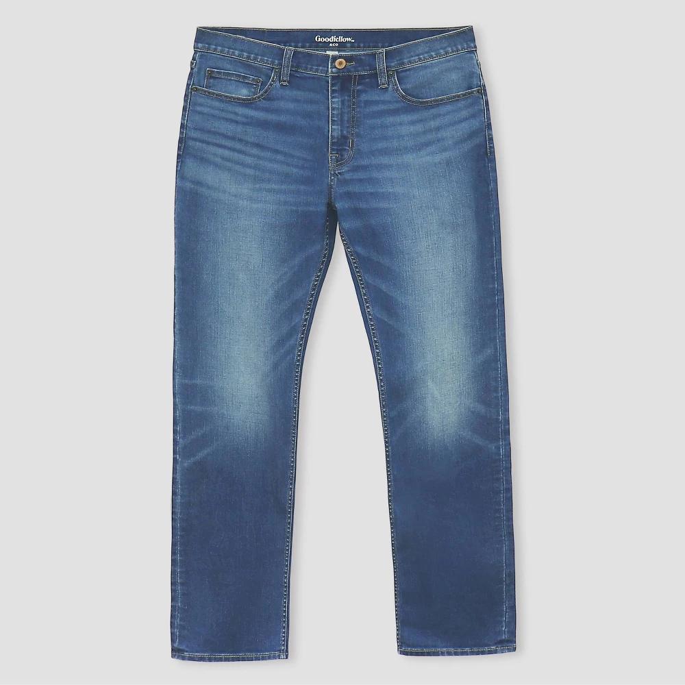 Men's Athletic Fit Jeans - Goodfellow & Co™ Medium Wash 32x32: Mid Rise, Relaxed Leg, Denim Stretch Product Image
