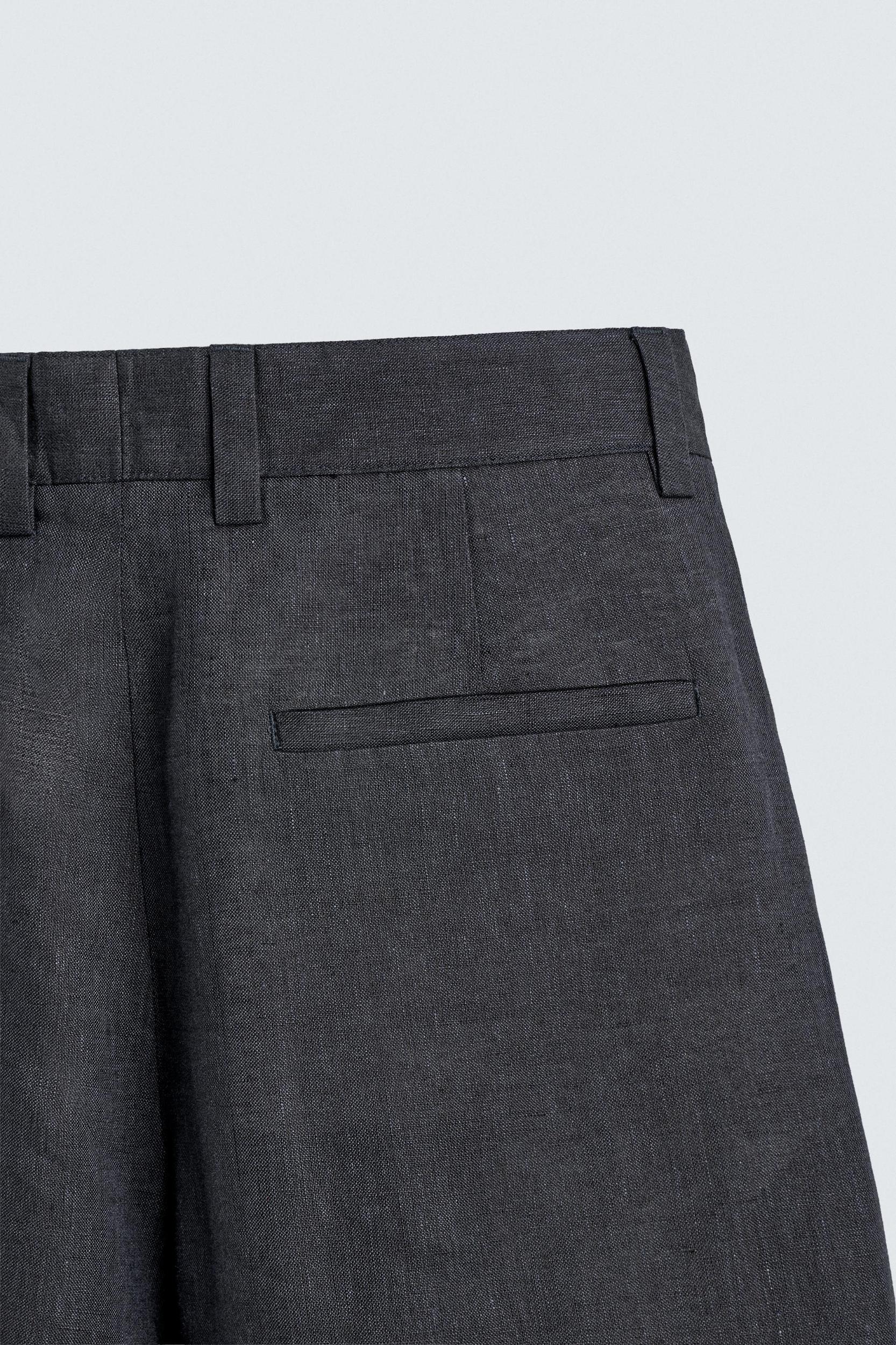 100% LINEN PLEATED PANTS Product Image