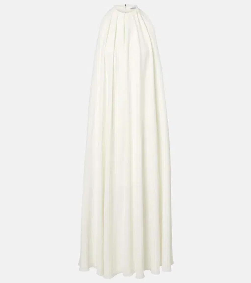 GIVENCHY Open-back Draped Cady Halterneck Maxi Dress In White Product Image