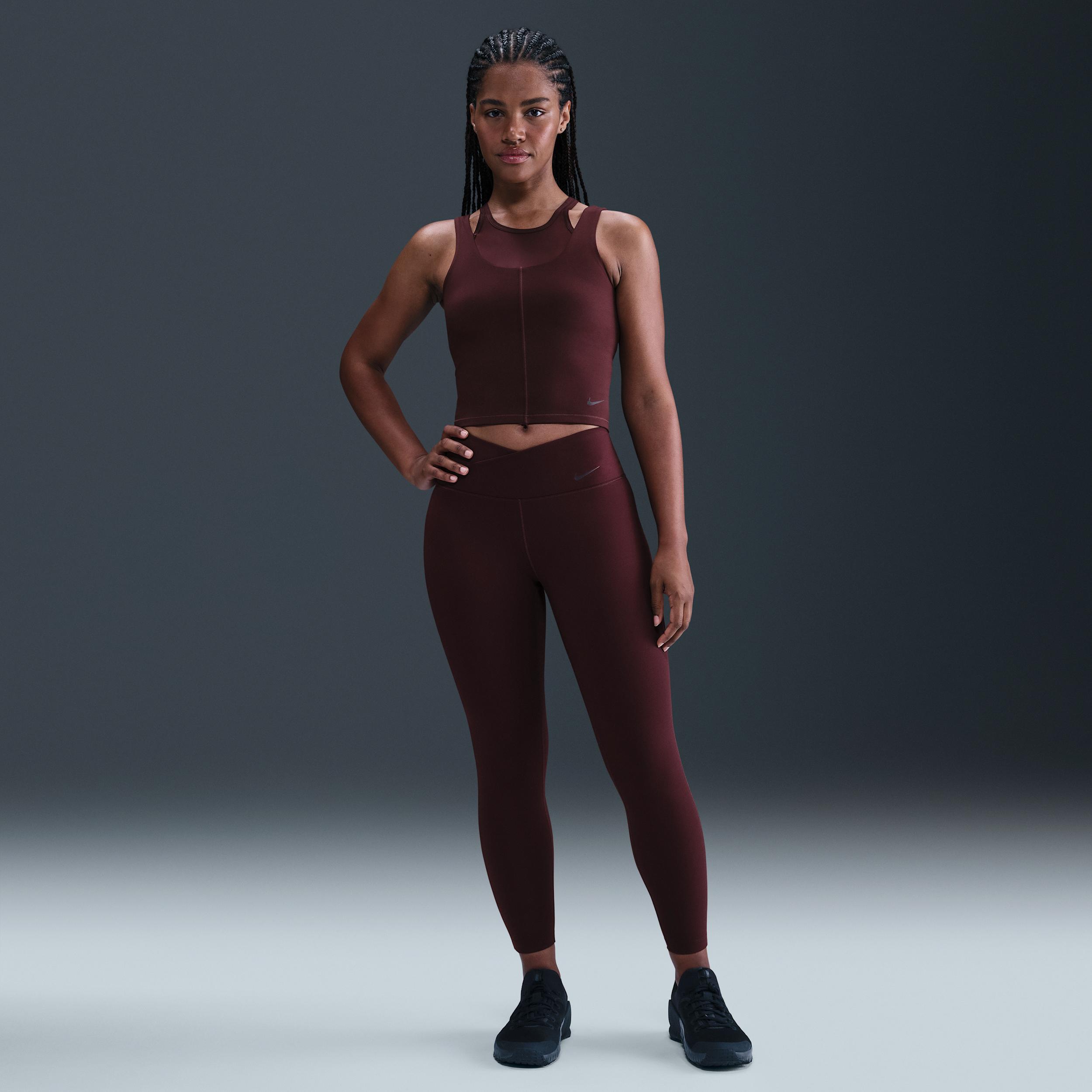 Nike Womens One Fitted Dri-FIT Cropped Tank Top | HV3653-652 Product Image