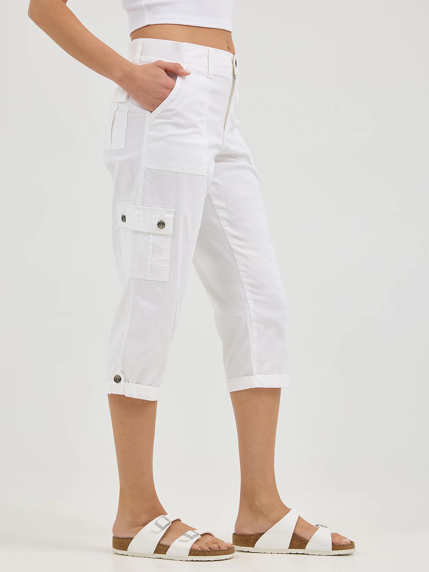 Women's Ultra Lux Comfort with Flex-to-Go Relaxed Fit Cargo Capri | Women's Capris & Crops | Lee® Product Image