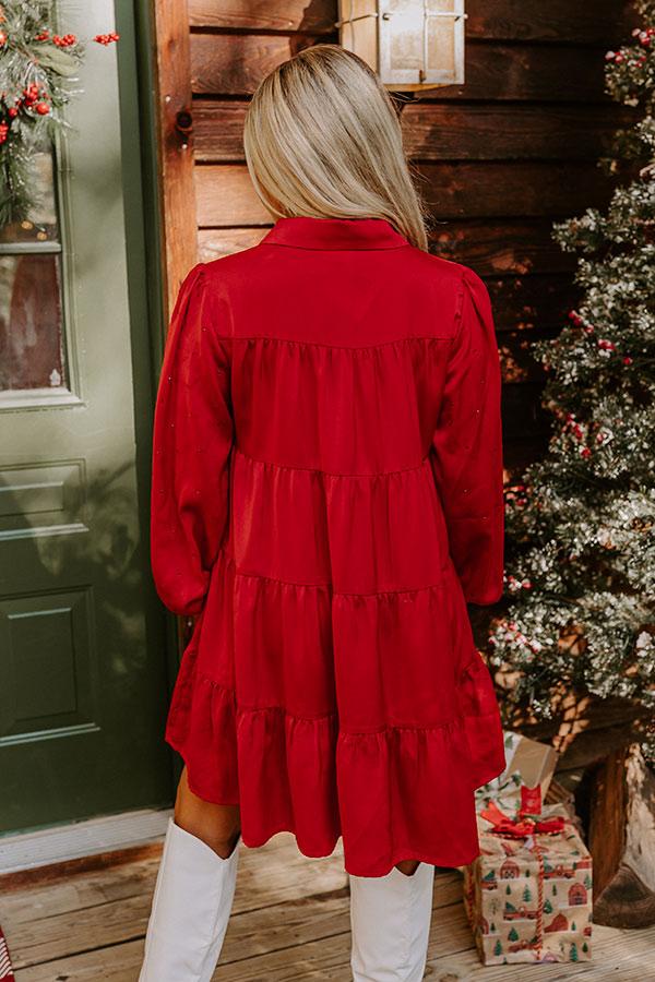 Bring The Sparkle Satin Mini Dress in Wine Product Image