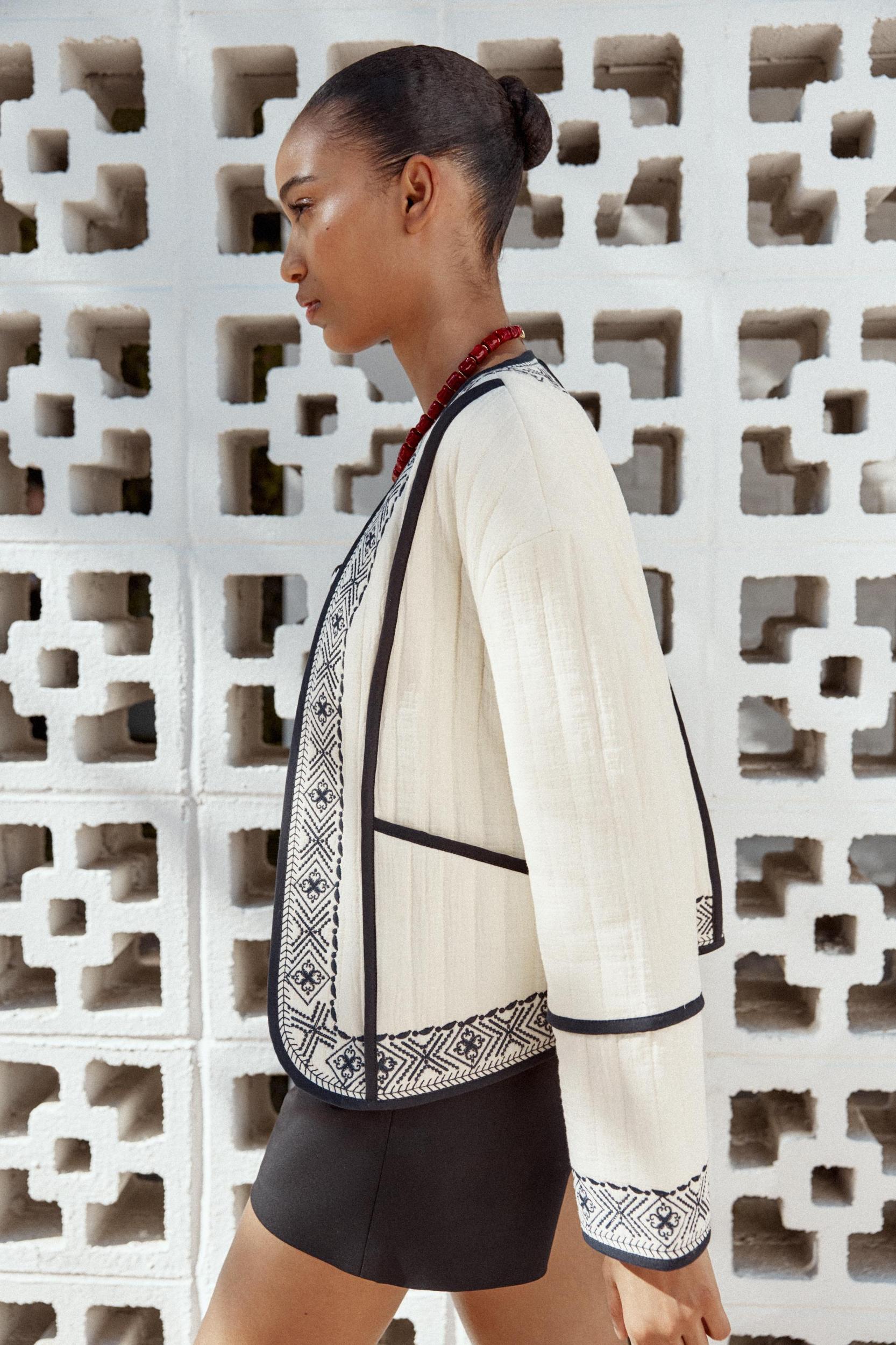 EMBROIDERED PADDED JACKET Product Image