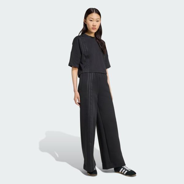 adidas Womens adidas Originals Off-Placed 3-Stripes Wide Pants - Womens Hi Res Blue Product Image