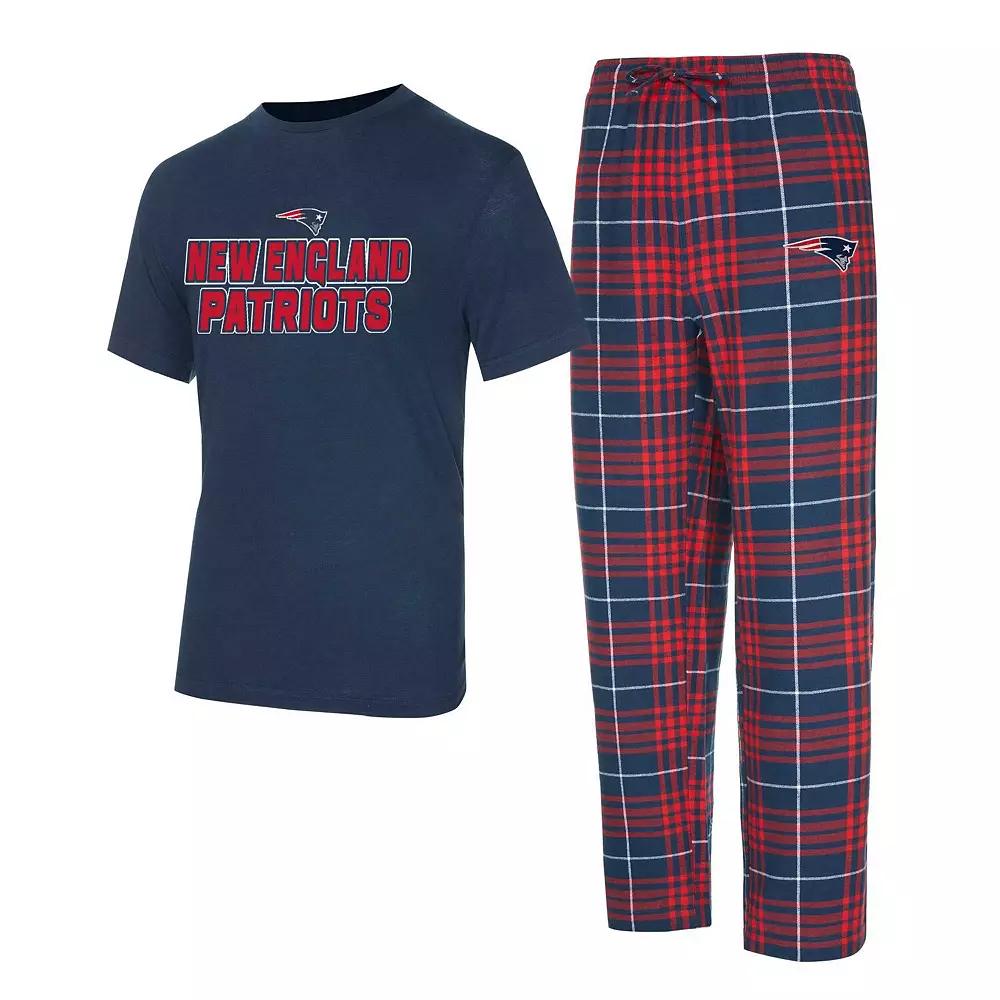 Men's Concepts Sport Navy/Red New England Patriots Vector T-Shirt & Flannel Pants Sleep Set,  Product Image